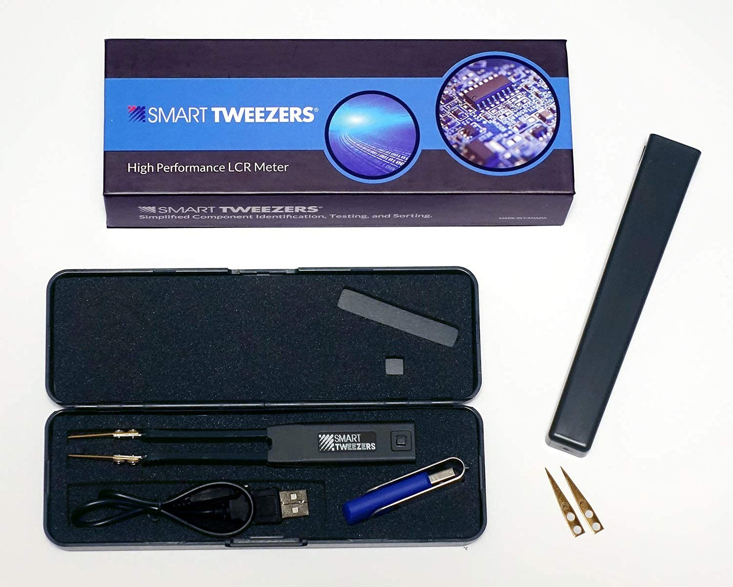 Smart Tweezers ST5S Professional LCR Meter/ESR Meter with Spare Test Leads and Pocket Case