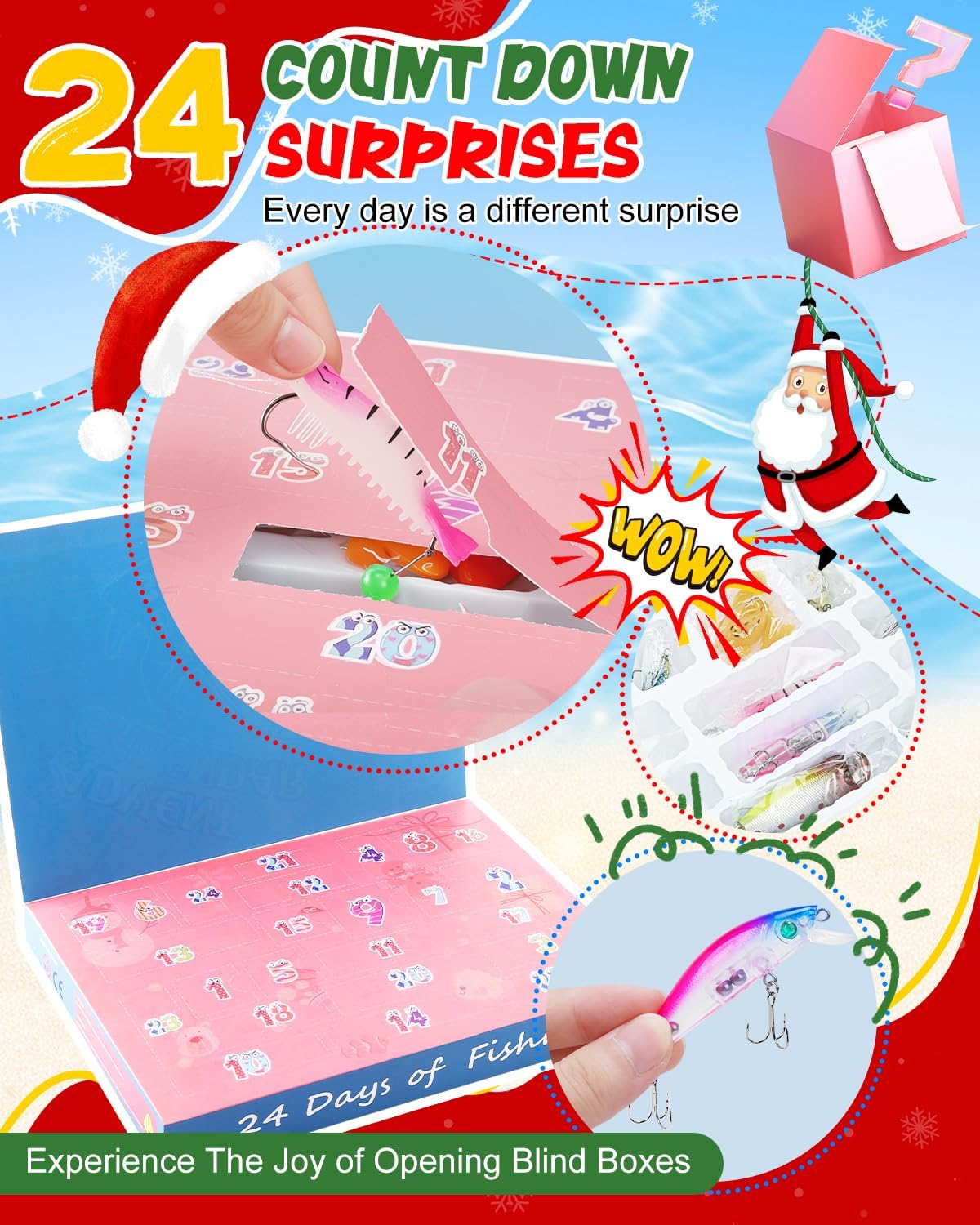 UCEC Fishing Advent Calendar 2025 - 24 Days of Fishing Gifts for Men, Teens & Boys
