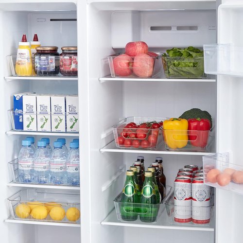 Lifewit Refrigerator Organizer Bins - 8-Piece Clear Storage Set for Kitchen & Pantry | BPA-Free Safety Design