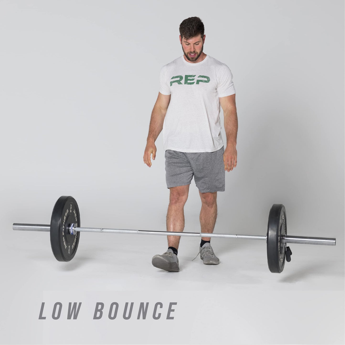 REP Fitness Rubber Bumper Plates, 25 LB Set, Olympic Standard Weights, Shock Absorbing Low Bounce Design, For Home Gyms, Fitness Centers, Strength Workouts, Barbell Use