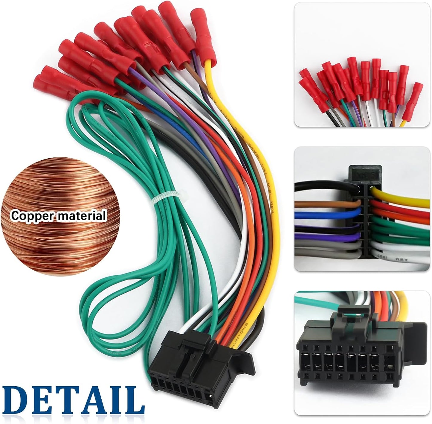 carleef 16 Pin Radio Wiring Harness Stereo Replacement,Stereo Wiring Harness Connects The Stereo System to The