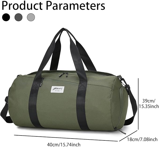 BE SMART Waterproof Mens Gym Bag with Shoe Compartment, Duffle Bag with Wet Pocket for Men, Lightweight Large Sport Duffel Bag NO Tpu Pocket for Overnight Weekender, Fitness, Swim, Boxing,Travel