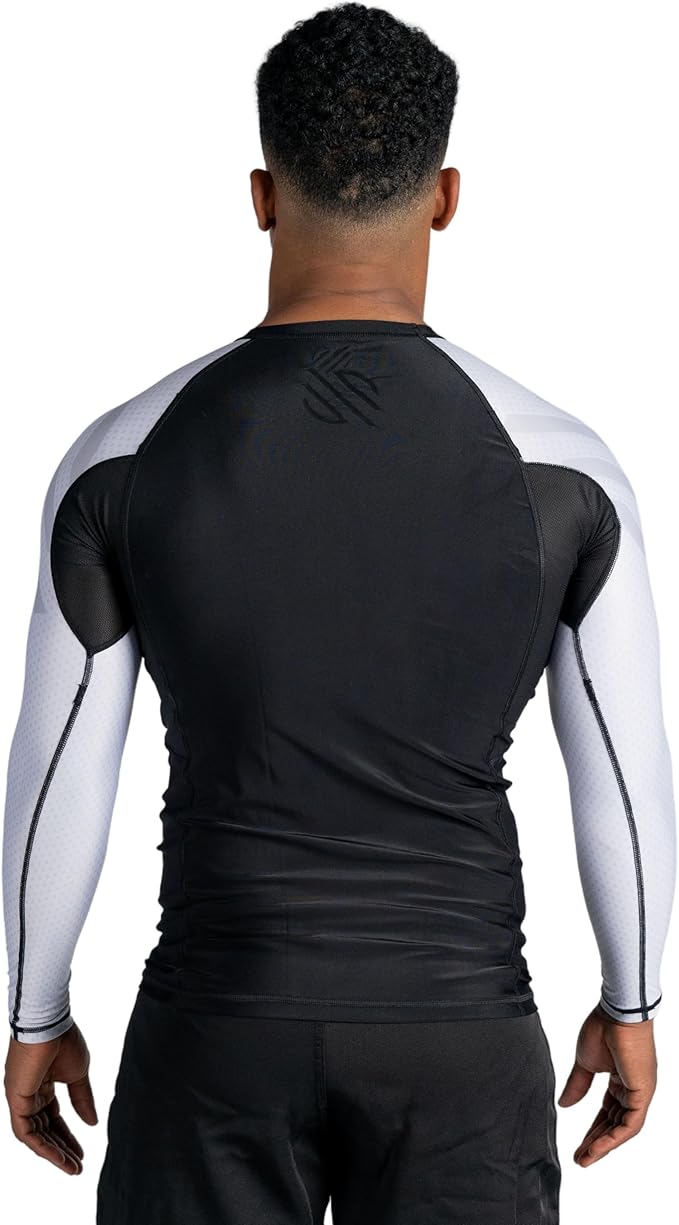 Sanabul Essential Long Sleeve Compression Training Rash Guard for MMA BJJ Wrestling Grappling and No Gi Jiu Jitsu rashguard