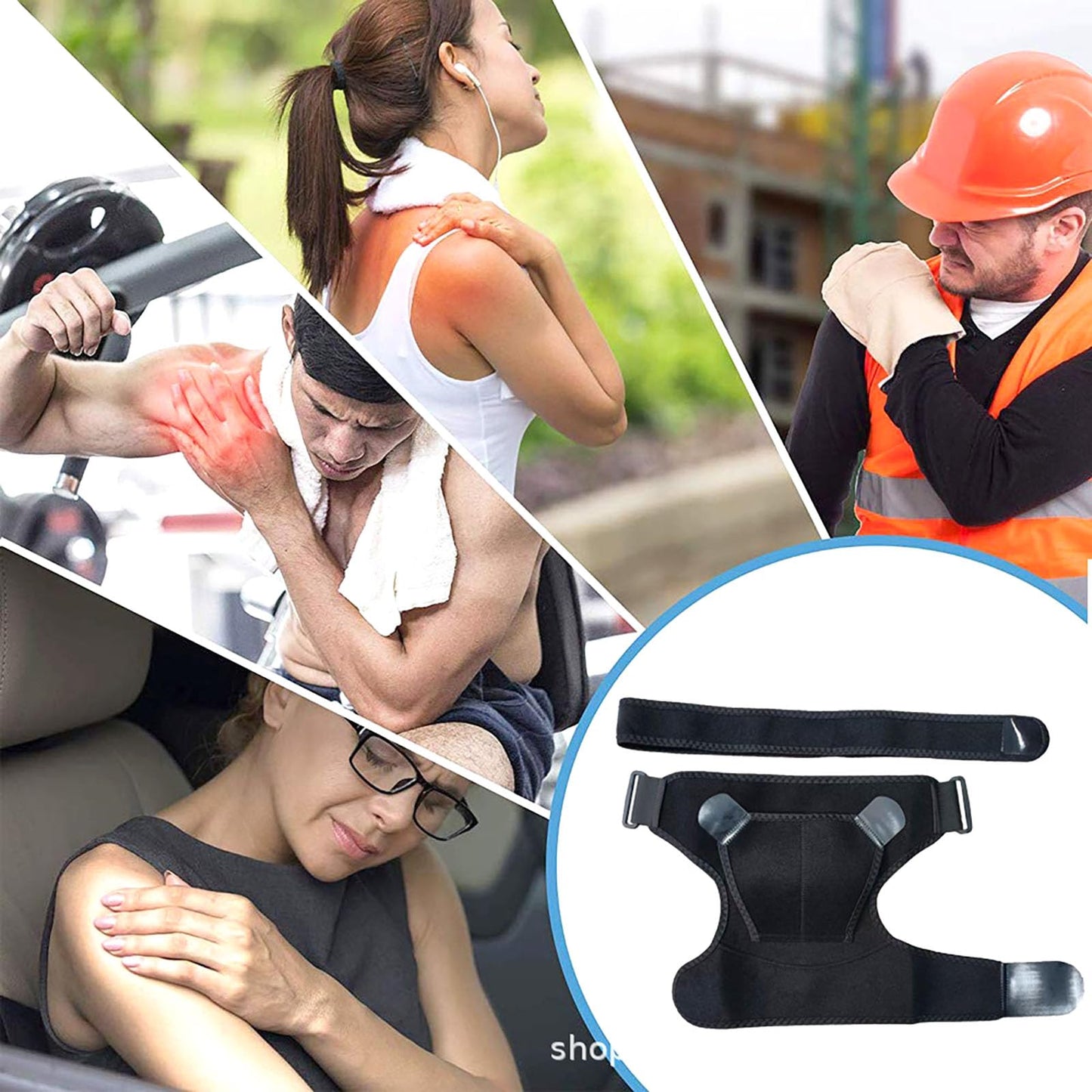 YIKANGHENG Shoulder Brace, Adjustable Small Size Shoulder Support for Men and Women Spoorts and Relife of Pain (Black) S