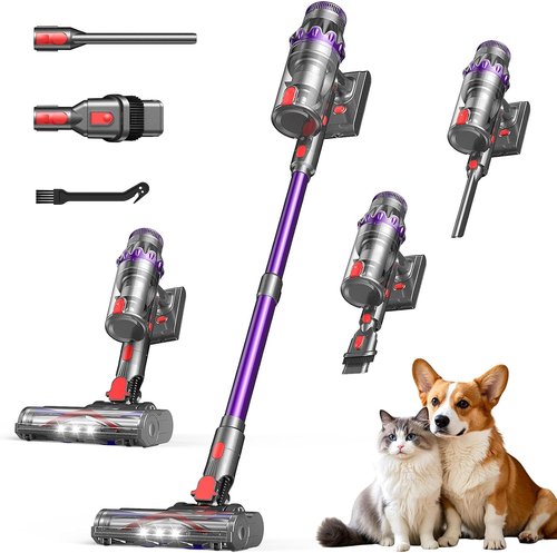 FEPPO Cordless Vacuum Cleaner - Powerful 70-Minute Runtime, Touch Screen, Self-Standing | Ideal for Hardwood Floors, Carpets & Pet Hair