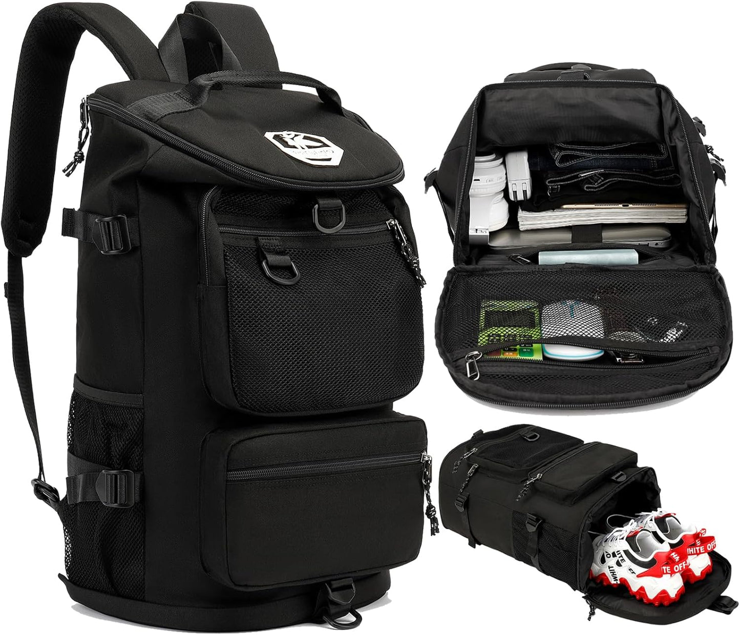 Generic backpack, 4 Solid color gym duffel bag wrestling bag,with shoe compartment, kinds of back method waterproof