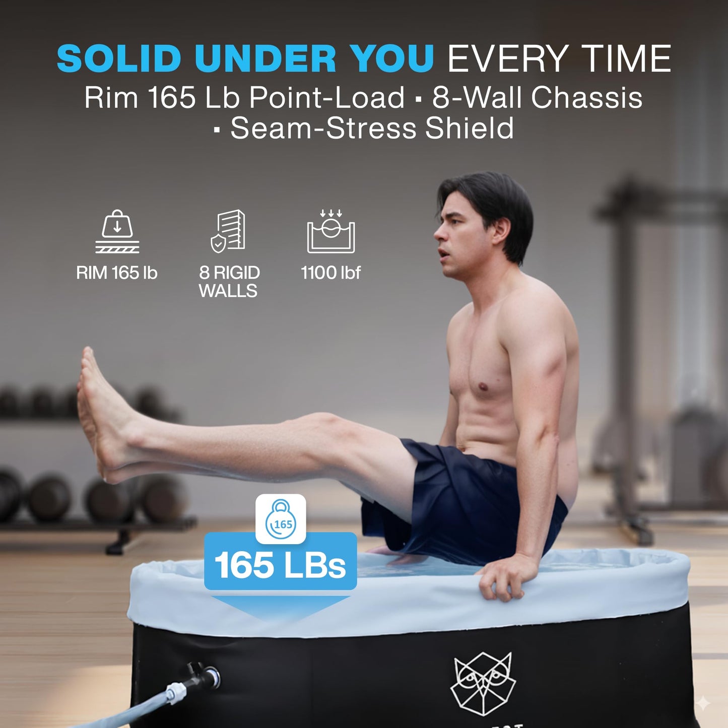 Zennest Patented XL Inflatable Oval Ice Bath Tub for Athletes – 140 Gal Insulated Cold Plunge Tub, Chiller Compatible, Dual-tub Air-Cavity Max Insulation & Ultra-Firm 8-Stand Frame - Cold Plunge Pool
