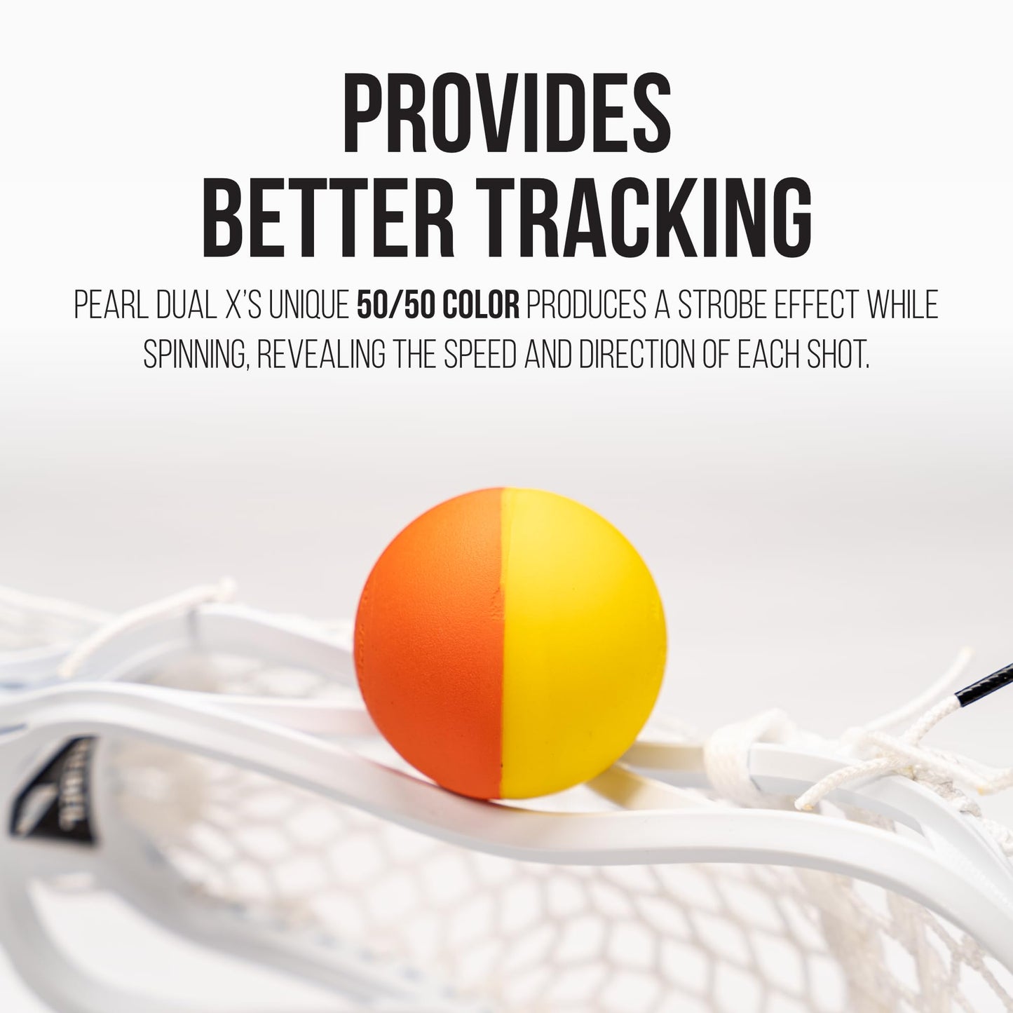 PEARL Guardian Sports Dual X Greaseless Lacrosse Balls, Yellow & Orange - 10 Pack - Dual Color Design for Better Tracking - SEI Certified to Meet NOCSAE & NCAA Standards - Made in USA