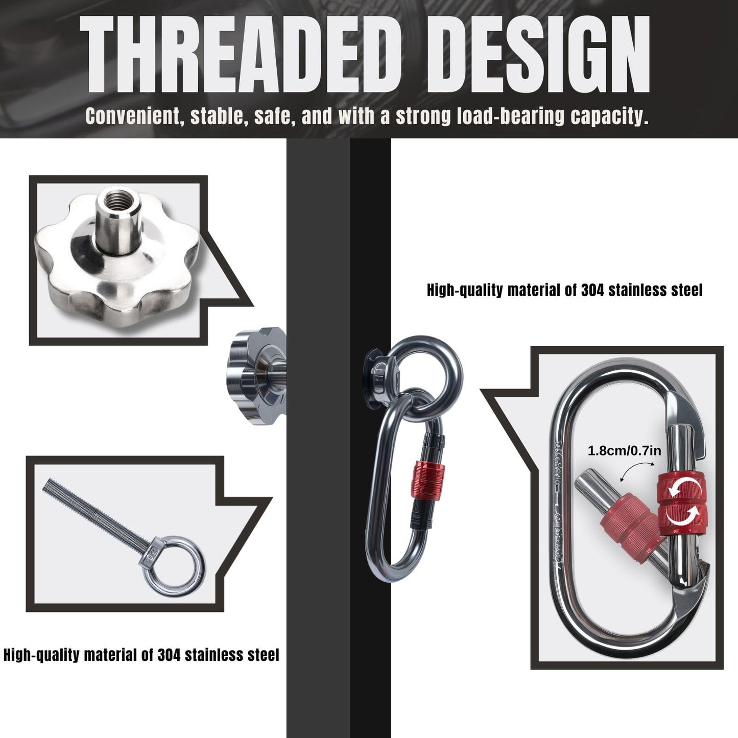 Squat Rack Attachments for Strength Training Equipment | Attachments for Power Cages & Squat Racks | Fits 2"x2" & 3"x3" Frames (1/2" & 1" Holes) | Ideal for Resistance Bands & TRX Training (2 PACK)