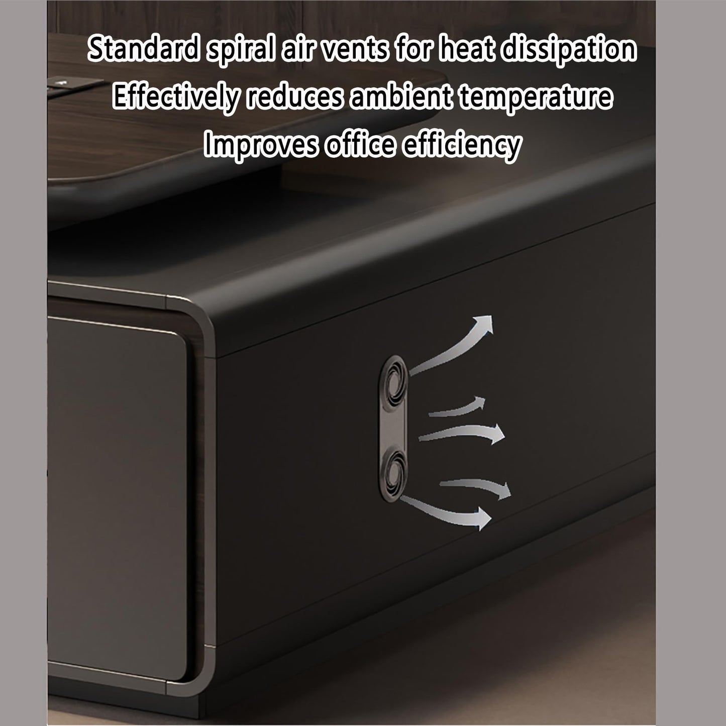 Modern L-Shaped Executive Desk with Drawers, Wooden Office Desk with Hidden Power Outlet, Digital Combination Lock, Aluminum Inlaid Desktop for Home & Professional Office