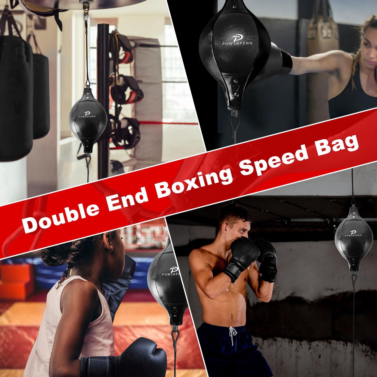 Double End Boxing Speed Bag: Double End Punching Speed Bags for Boxing Reaction Agilit & Hand Eye Coordination Training