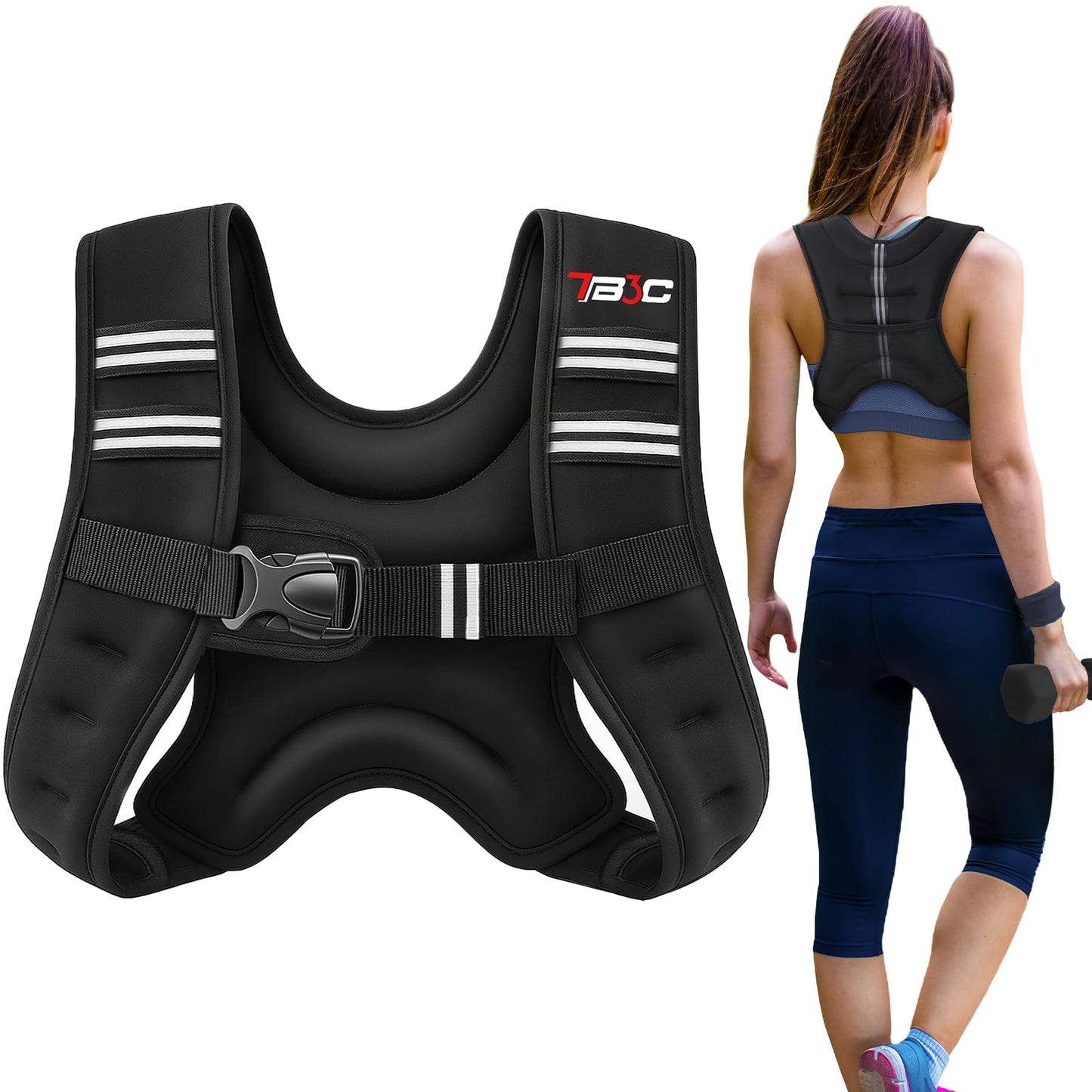 TB3C Weighted Vest Woman, 6 LB Weight Vest for Women, Plus Size womens weighted vest for Strength Training, Running, Workout, Jogging, Walking, Black