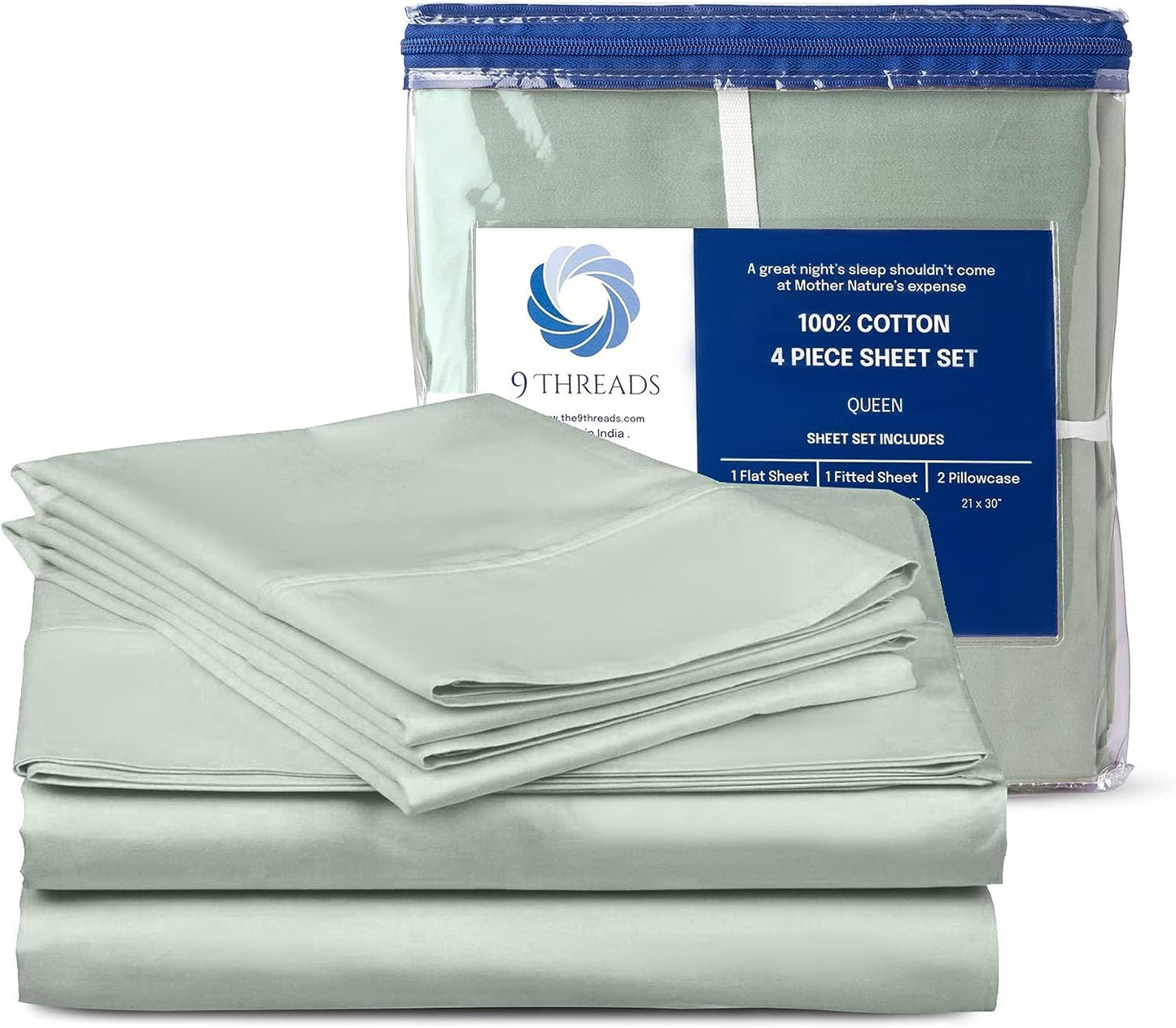 9Threads 600 Thread Count 100% Cotton Sateen Bed Sheets Deep Pocket, Cotton Bedsheets Crisp Cool and Strong Bed Linen (Queen, Lilac)