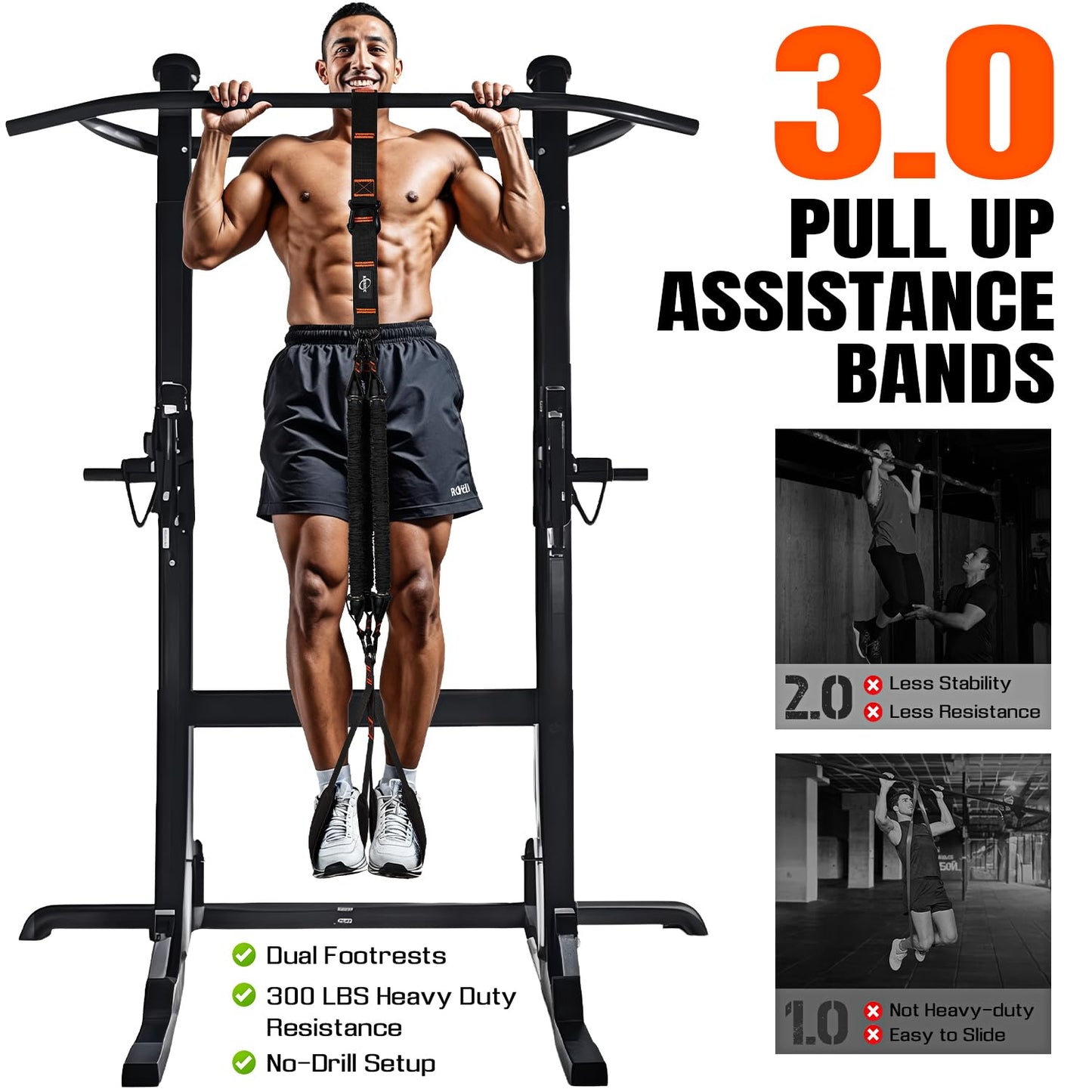 KRNIUC Pull Up Assistance Bands, Resistance Bands with Handles, Heavy Duty Pull Up Bands for Home Gym, Height Adjustable Chin Up Bar Assist Bands for Arm, Back, Strength Training Workout Equipment
