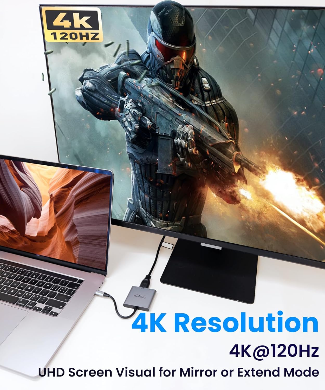 eqimaimai Adapter(4K@120HZ) 100w 10Gbps,4K USB C to HDMI Multi-Port with PD,USBC Laptop Docking Station for Monitor