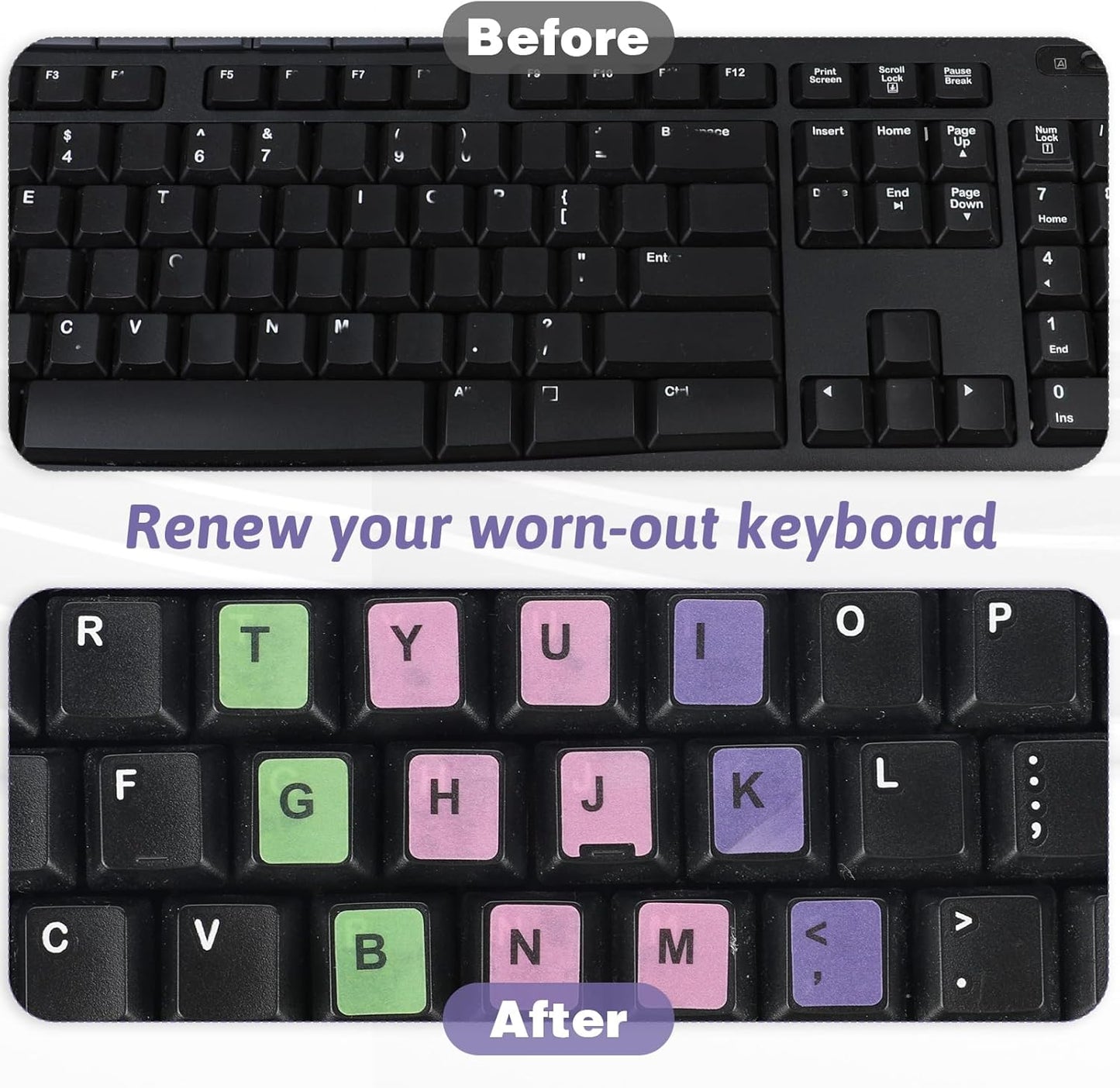 Mozeat Lens 4PCS English Keyboard Replacement Letter Stickers Universal Keyboard Sticker Matte English Keyboard
