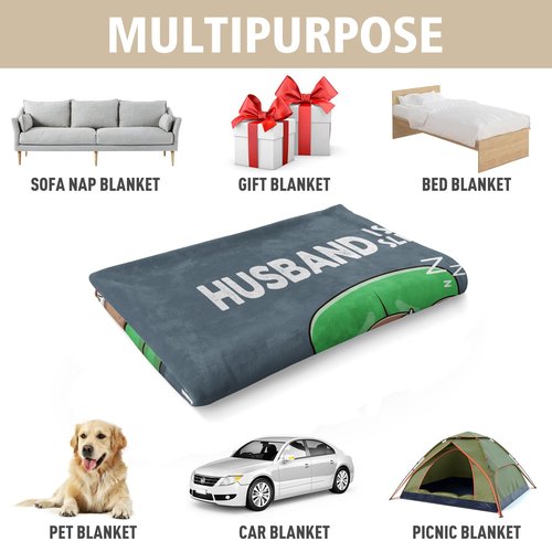 GiltGlimmer Funny Gifts for Husband, Husband is Not Sleeping Blanket, Husbands Gifts from Wife, Anniversary Birthday Gifts for Husbands, 60" x 50"