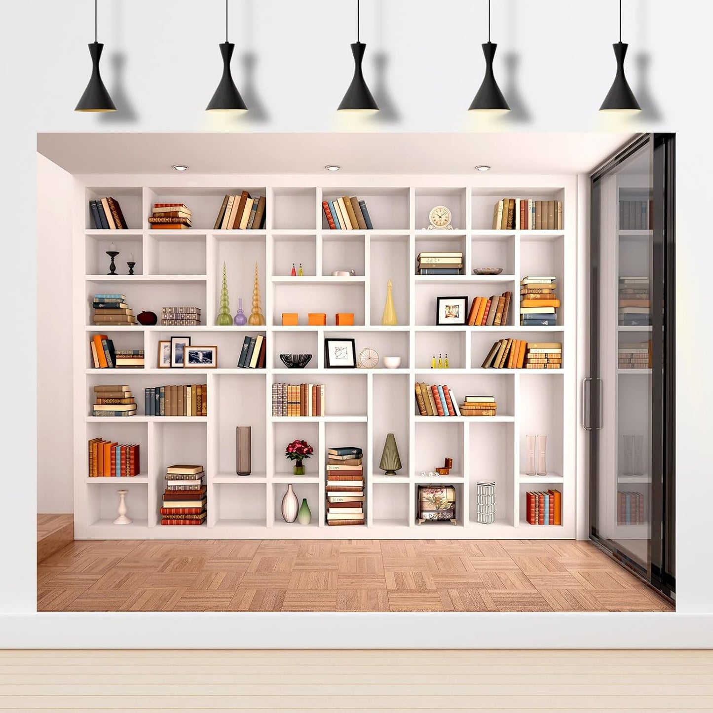 Mitivcati 5x4ft Bookcase Photography Backdrop School Library Study Bookshelf Scene Children Photography Backgrounds
