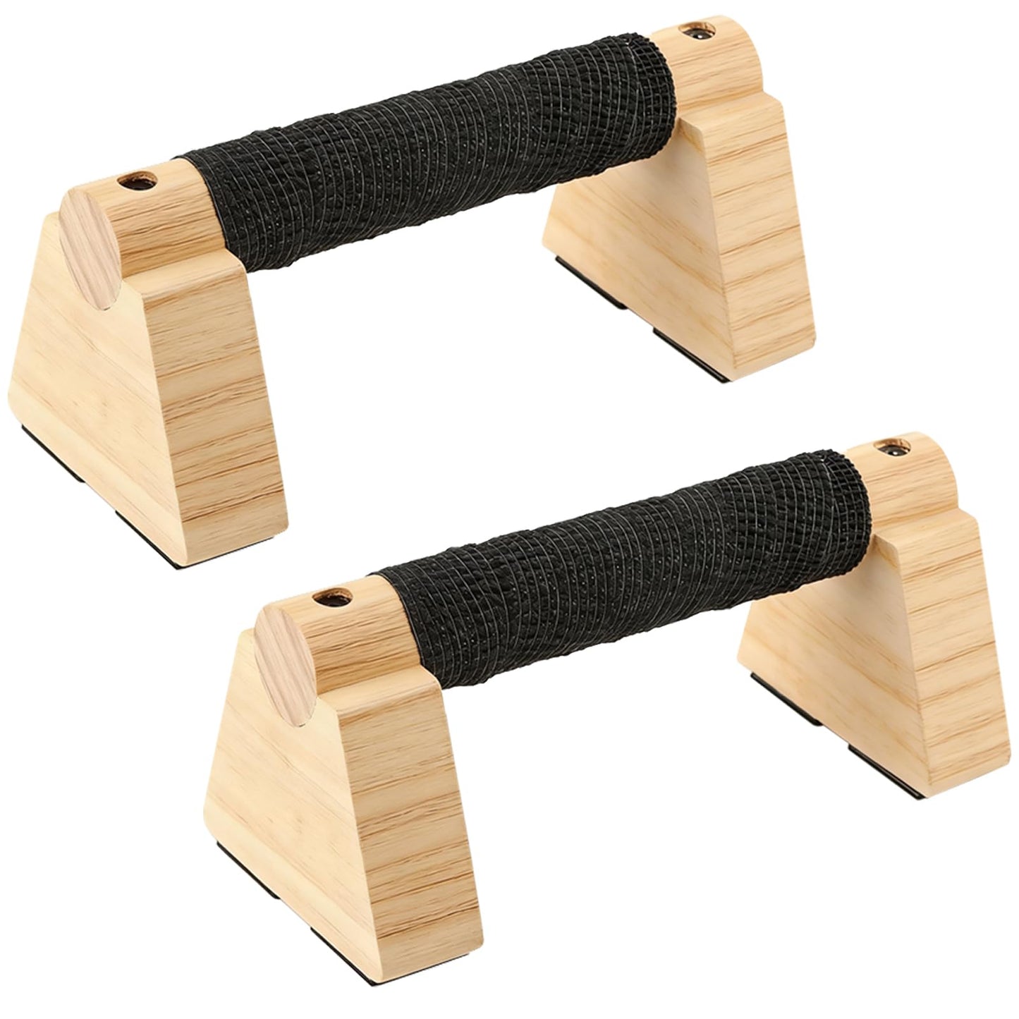 Wooden Parallettes Bars -7.87 Inches Professional Solid Wood Push Up Stands for Calisthenics, Handstand & Planche Training at Home Gym, Non-Slip Grips for Wrist Comfort Pushup Handle for Strength Training (7.87")