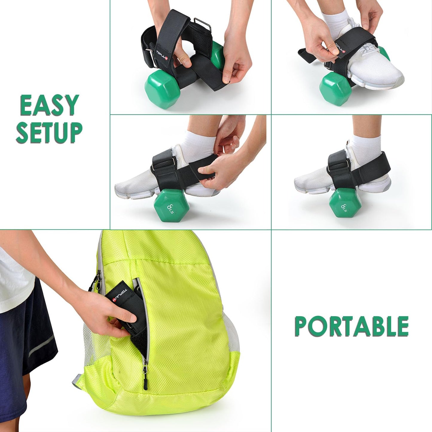 Original Dumbbell Foot Attachment, Dumbbell Attachment for Weight Lifting, Tibialis Trainer, Kettlebell Converter, Leg Equipment for Leg Curls, Hamstring Curls, Leg extensions