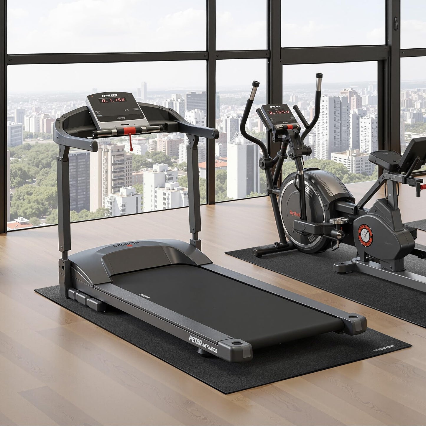 VEVOR Treadmill Mat for Carpet Floor, 1/4" Thick, 36" x 72" Exercise Equipment Mat for Treadmills, Elliptical, Rowing Machine, High Density PVC Floor Protector, Waterproof and Non-slip for Home Gym