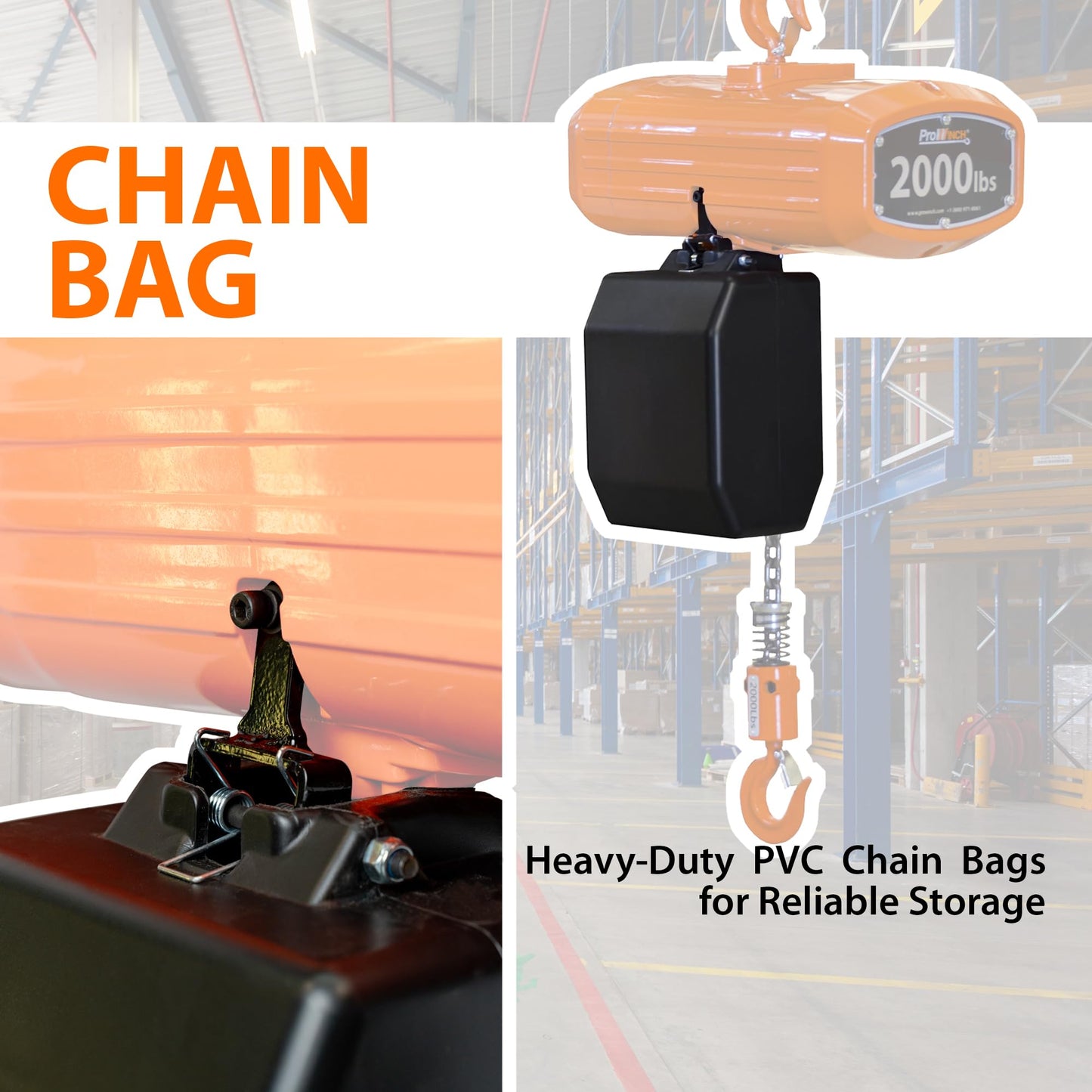 Prowinch Portable Electric Hoist - 2000 lbs Electric Chain Hoist with Wireless Remote Control, 20 ft Lifting Height, Single-Phase Dual Voltage 110~120V / 220~240V, G100 Chain, Overhead Crane, 1 Speed