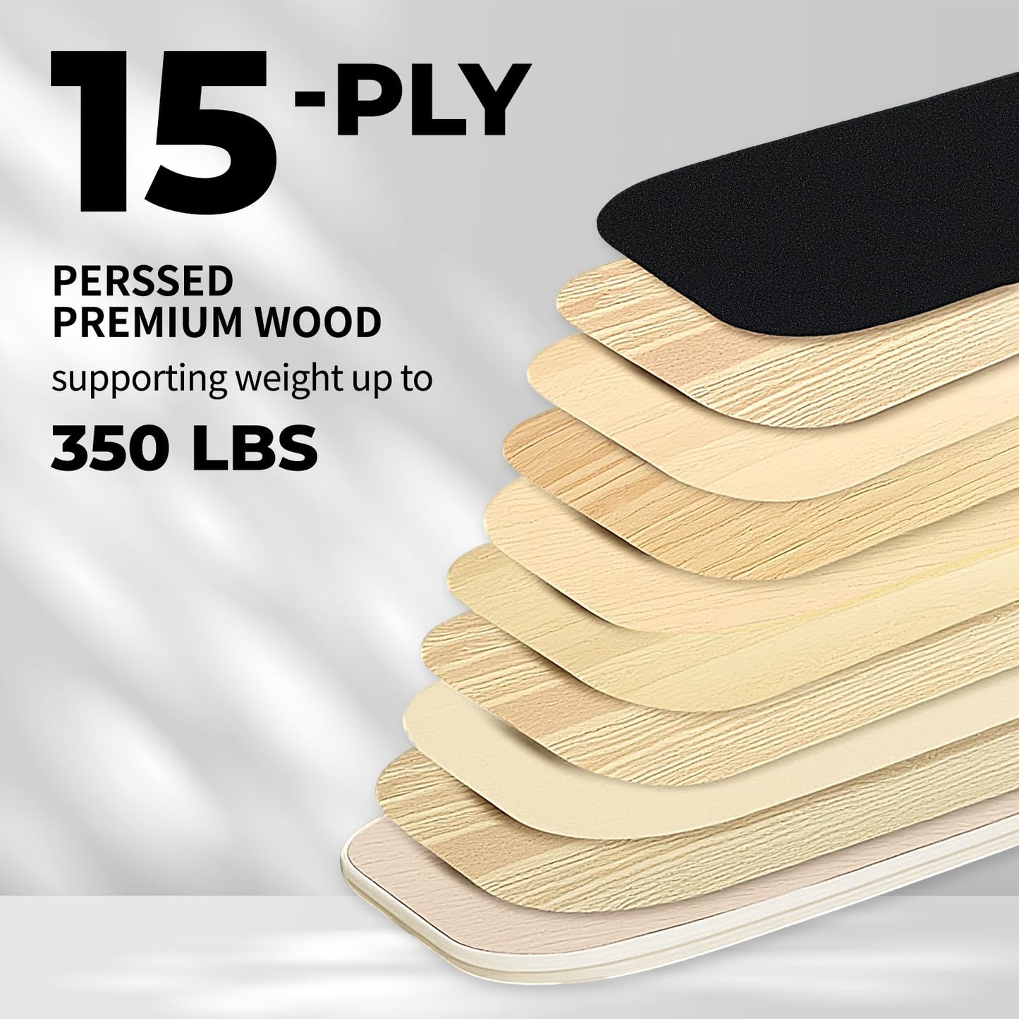 HAIZAIGUOGUO Wooden Balance Board for Adults, 350lbs Capacity Surf Balance Trainer with Anti-Slip Surface, Skateboard Snowboard Training Equipment for Core Strength & Balance Control