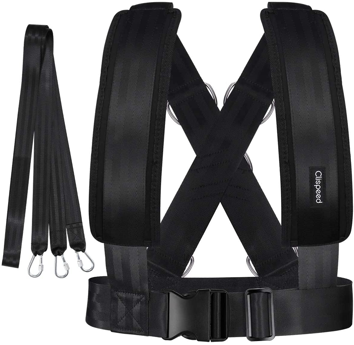 CLISPEED Fitness Sled Harness Workout Harness Exercise with Pull Strap for Resistance Training