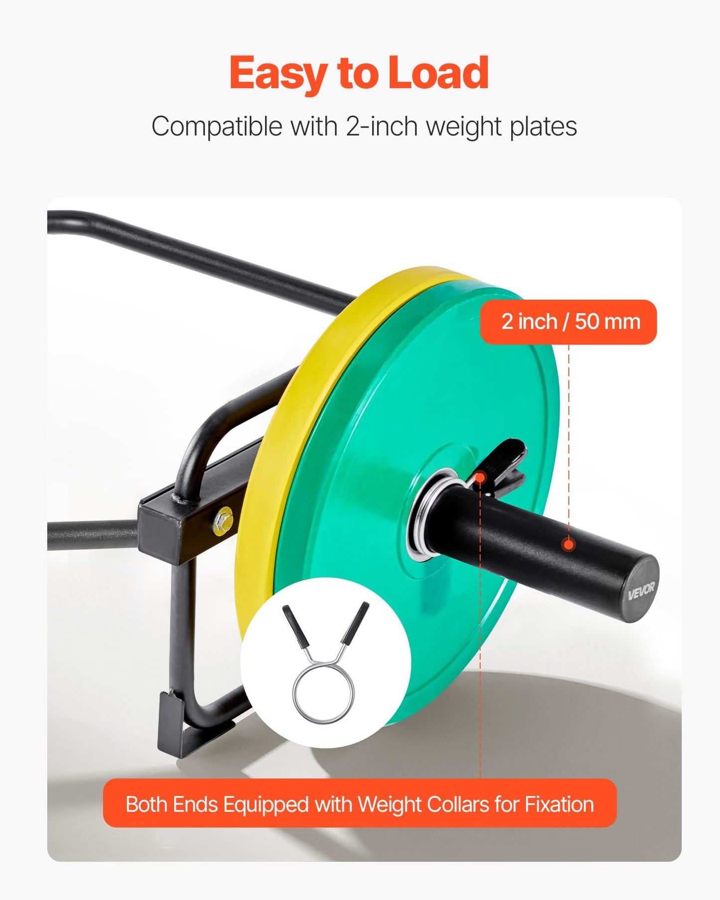 VEVOR Trap Bar Hex Bar, 2-Inch Hex Barbell, 500 LBS Capacity Shrug Bars, Weightlifting and Strength Training Equipment, Home Gym for Squats, Deadlifts, Shoulder Presses, Black
