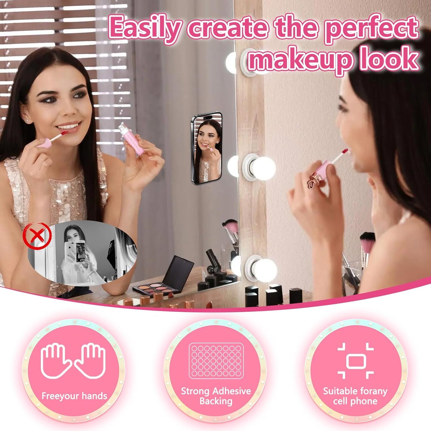 BestStone Silicone Suction Cup Phone Case Mount, Silicone Sticky Phone Grip Compatible with iPhone and Android Cases