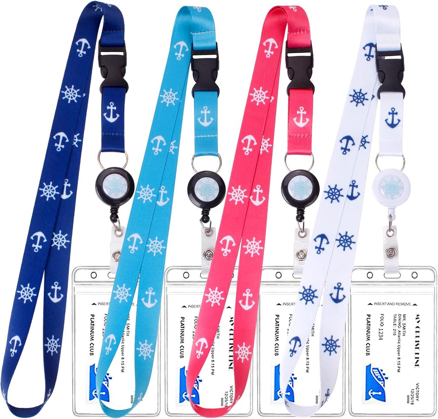 Skiennix Retractable Waterproof Lanyard - ID Badge Reel Holder with Detachable Buckle | Cruise Essentials (4 Colors)
