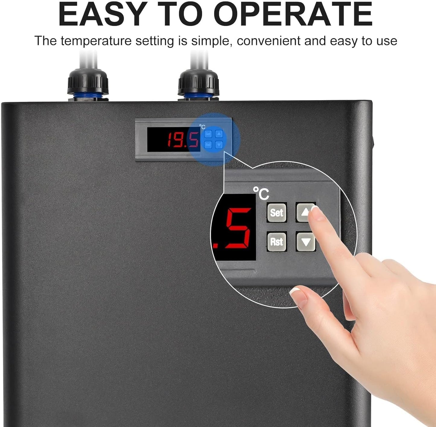 Water Chiller for Cold Plunge 79 Gal, 1/3 HP Aquarium Chiller, Cooling System with Quiet Pump and 3M Pipe for Fish Tank, Hydroponics, Freshwater Saltwater Fish, Coral, Shrimp, Jellyfish, 110V, 300ml