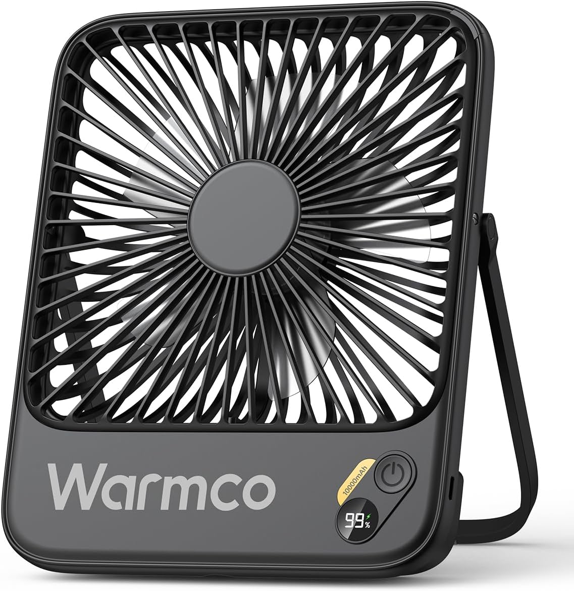 Warmco 10000mAh Portable Travel Fan - 7-Inch Ultra-Thin, Quiet & Rechargeable with 24H Runtime | Ideal for Camping, Office & Bedroom