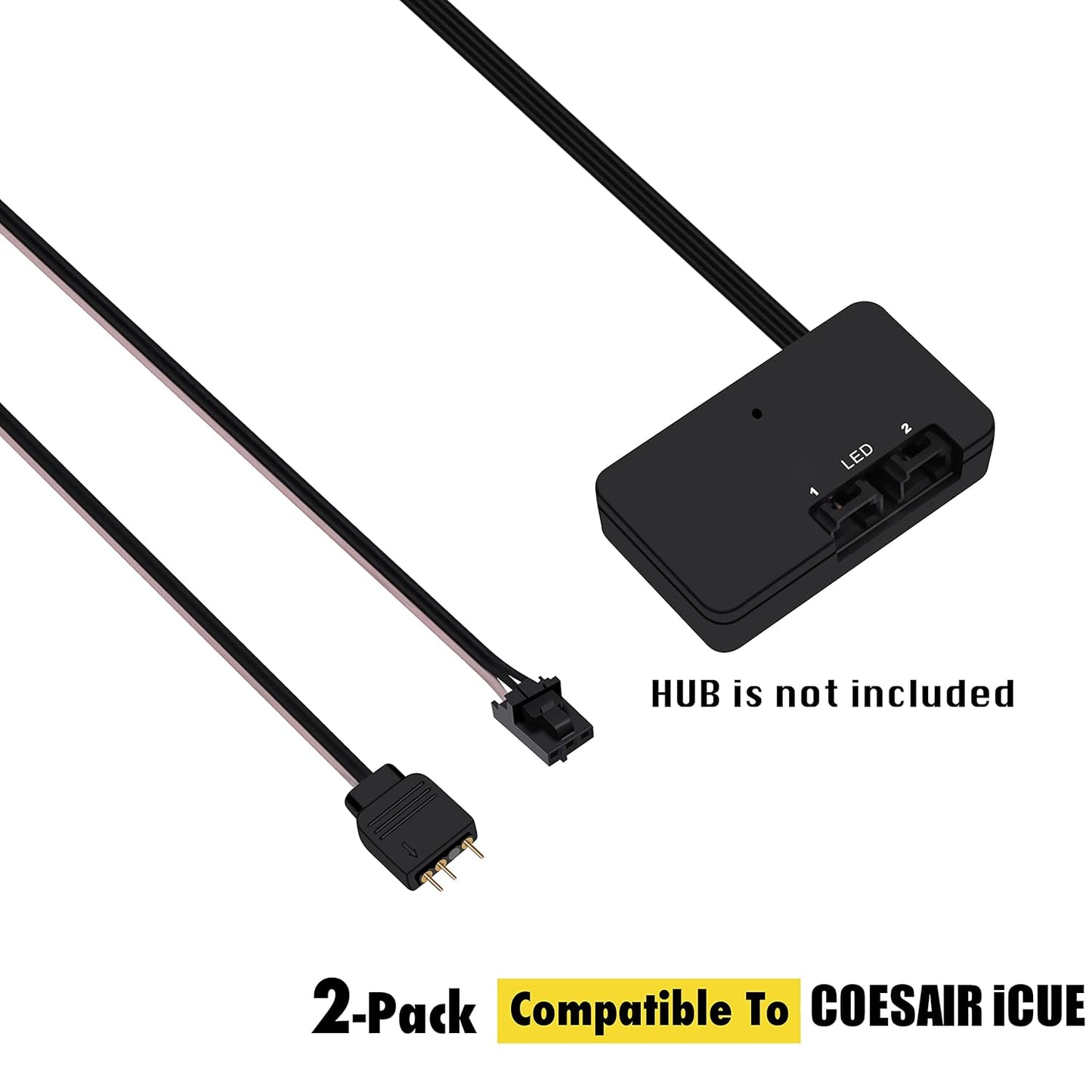 Commander 5V 3-Pin (2 20cm) EZDIY-FAB Adapter Cable for Corsair Lighting Node Pro and for Corsair iCUE PRO (hub is not