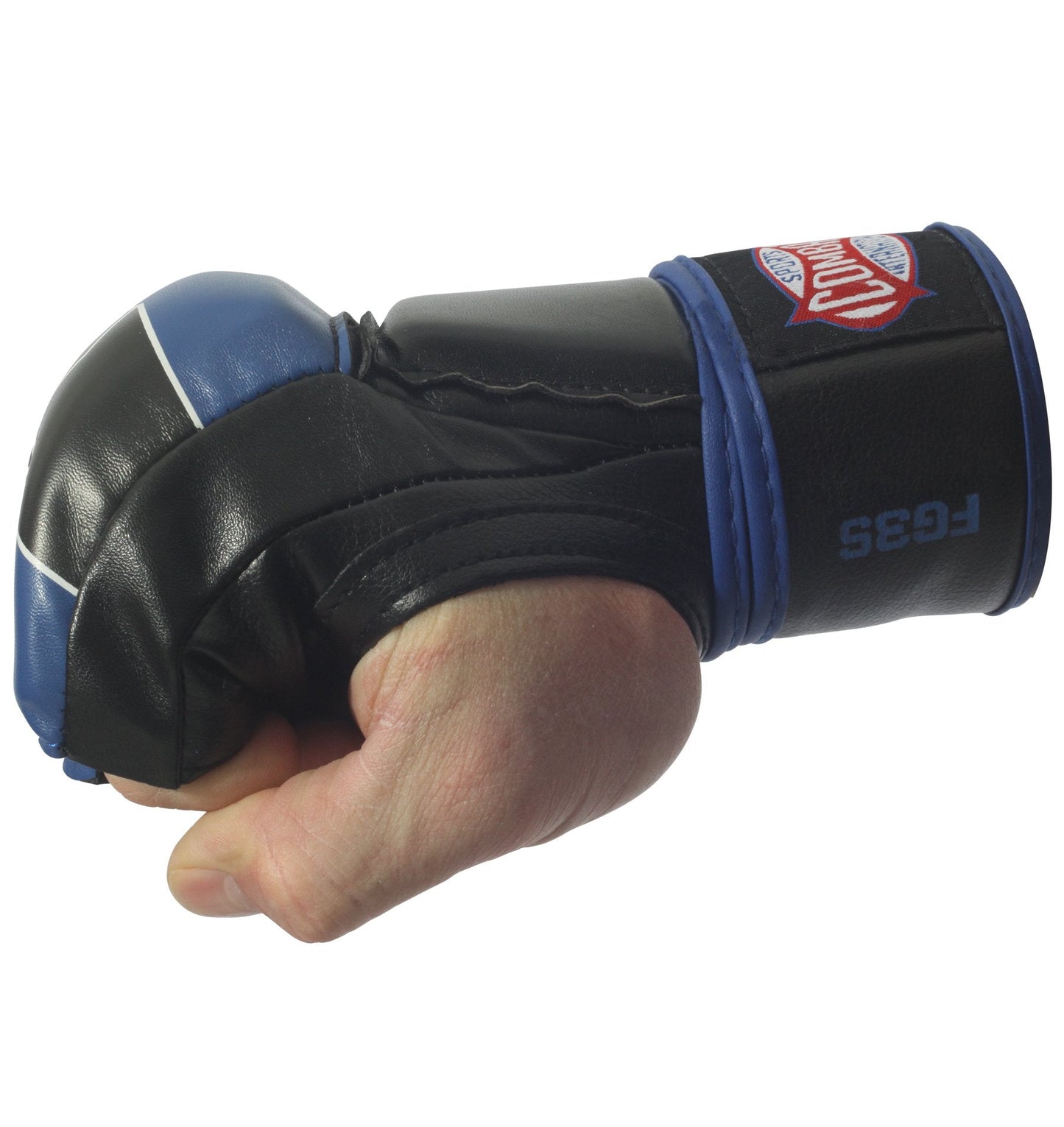 Combat Sports Pro Style MMA Grappling Gloves - 5oz Open Palm Synthetic Leather Fighting Gloves for Mixed Martial Arts, Sparring & Heavy Bag Training, Blue, Medium