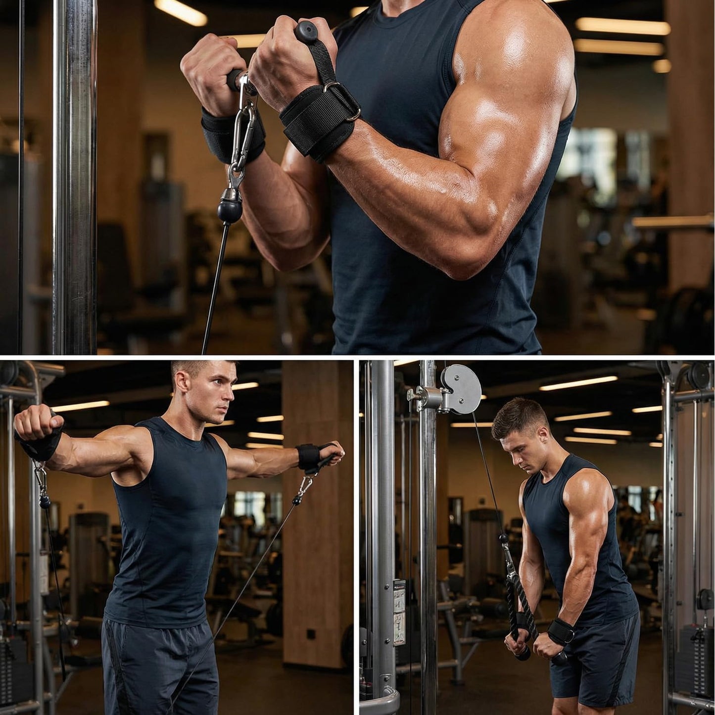 Weight Lifting Wrist Straps with D-Rings,Weight Straps,Heavy Duty Wrist Wraps,for Men & Women,Deadlifts,Pull-Ups,Cable Machines,Snatches