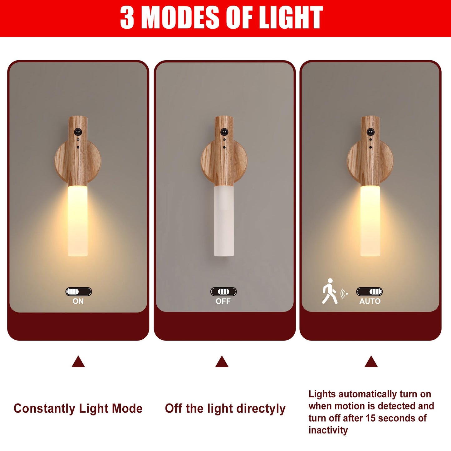 LANDGOO Smart Nursery Night Light - Ash Wood, RGB & 2700K, Child-Safe, Model L8G25A052703