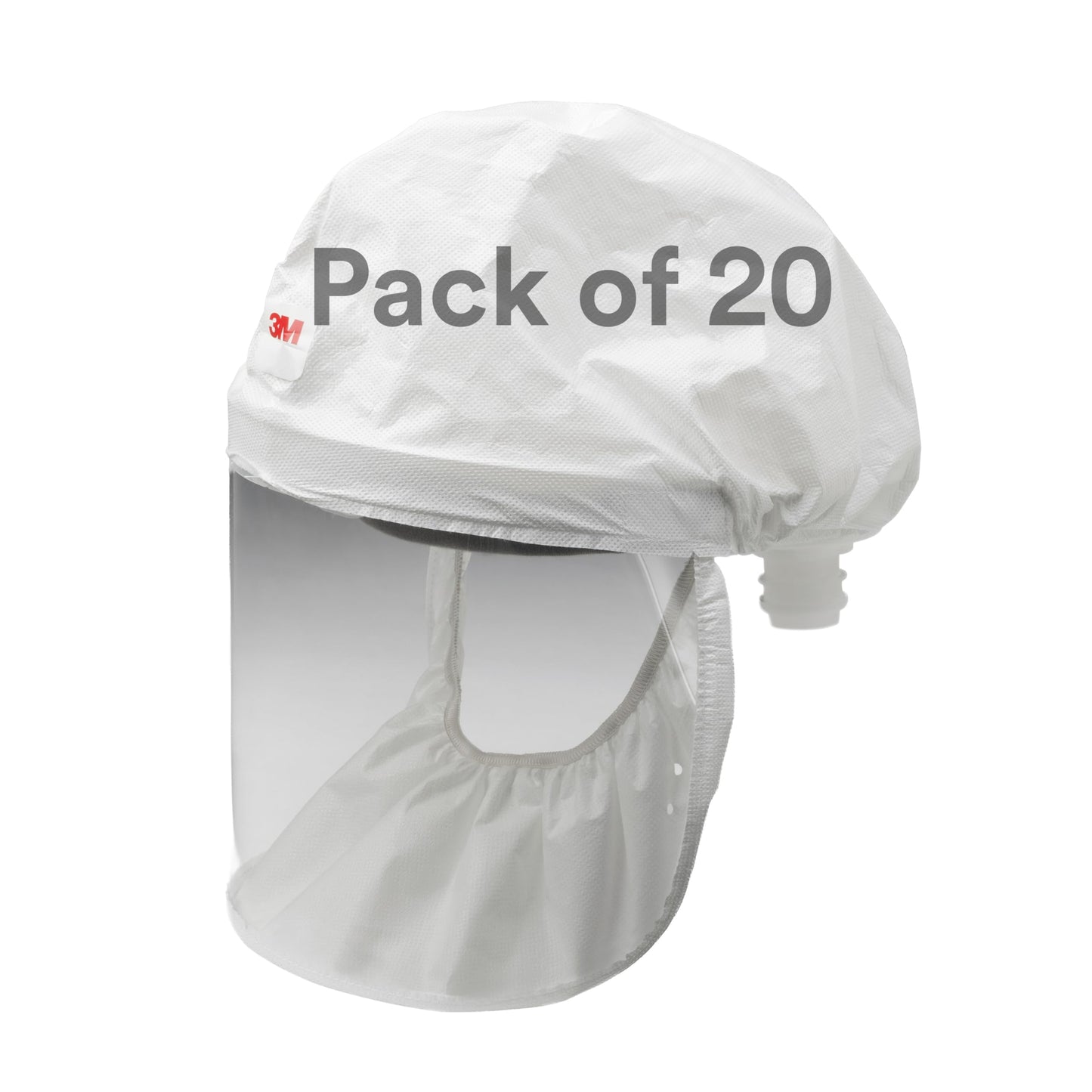 3M Versaflo Economy Headcover, S-103L-20, Pack of 20, Medium/Large, White, No Assembly Required, Ready to Use
