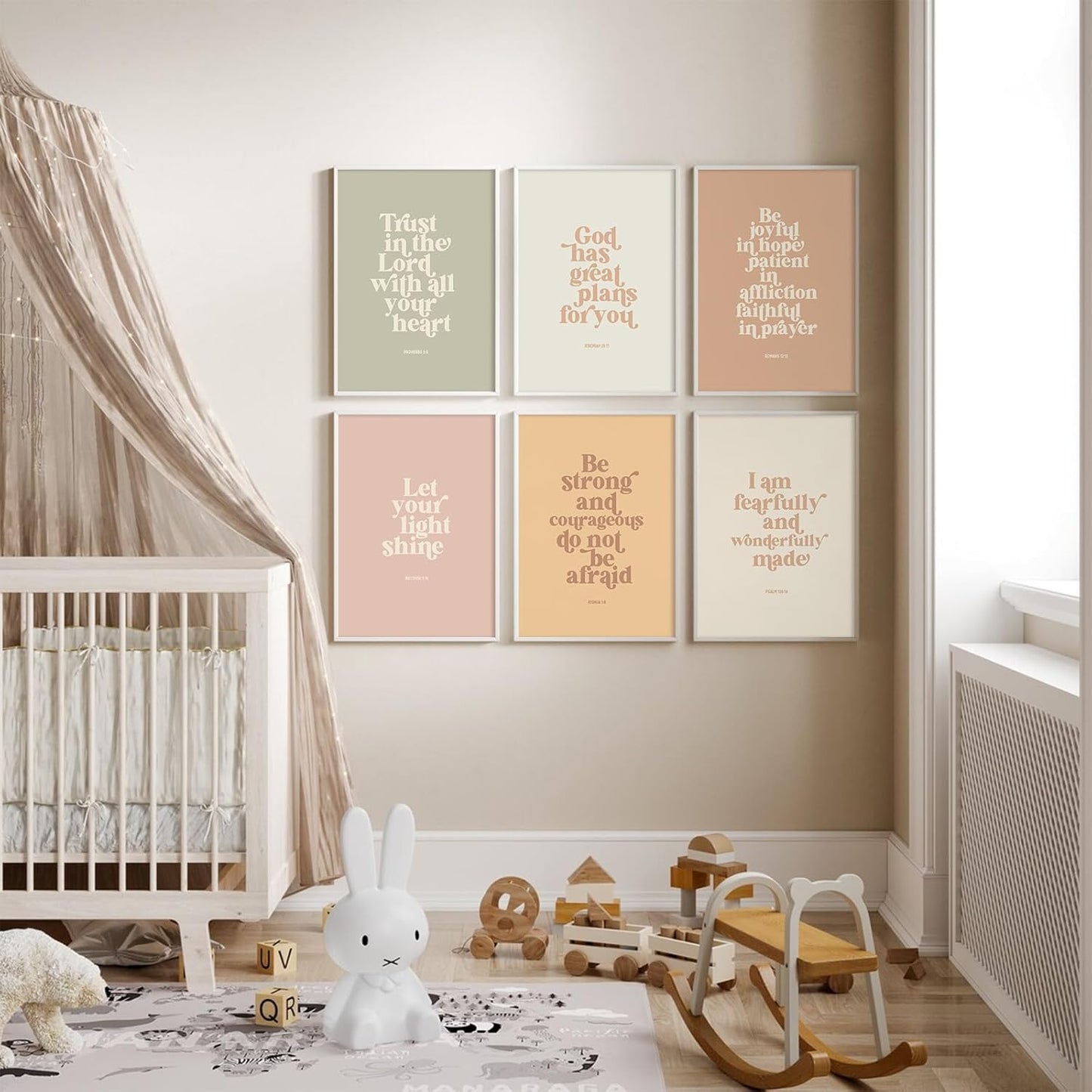 Regine Switzerland Bible Verse Wall Art - Inspirational Christian Canvas Prints | 8x10 Inch Unframed Set of 6