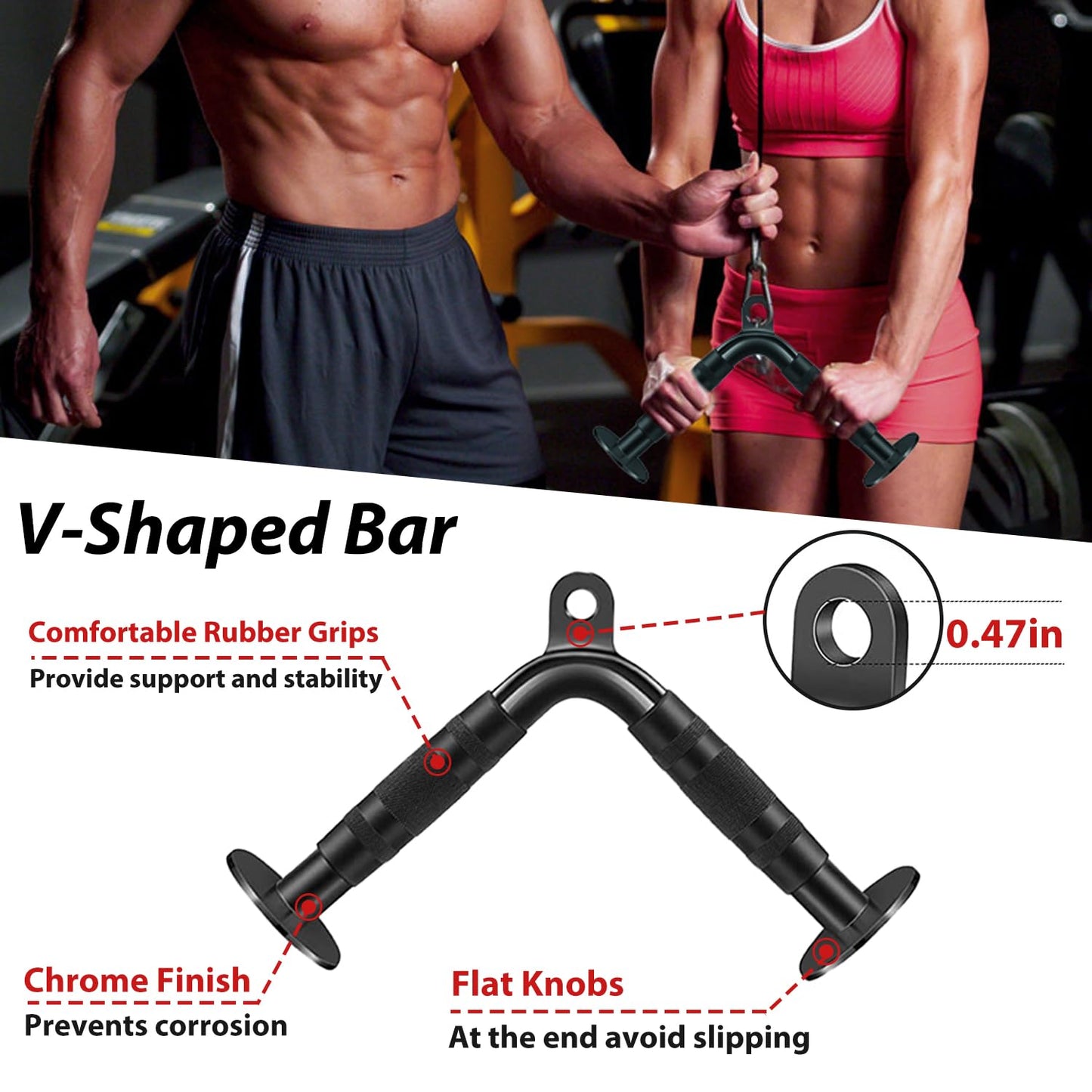 WNOEY LAT Pulldown Attachments, Cable Machine Attachment Gym Accessories, Cable Attachments for Gym, Home Gym Accessories