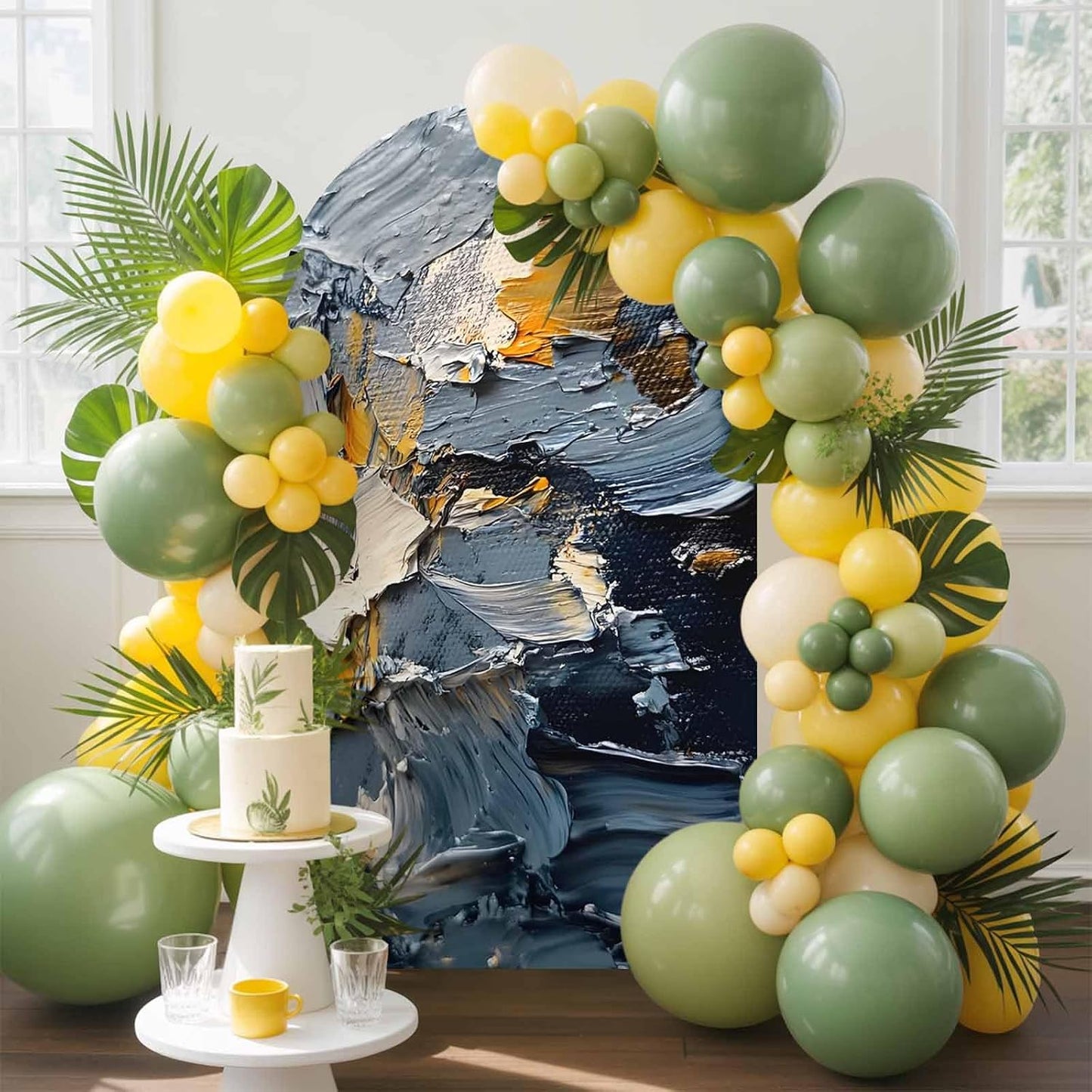 Jnbasdffb 6 Abstract Ombre Wedding Arch Cover, Stretchy Spandex Arch Backdrop Stand Covers FT, Modern Farmhouse Chic