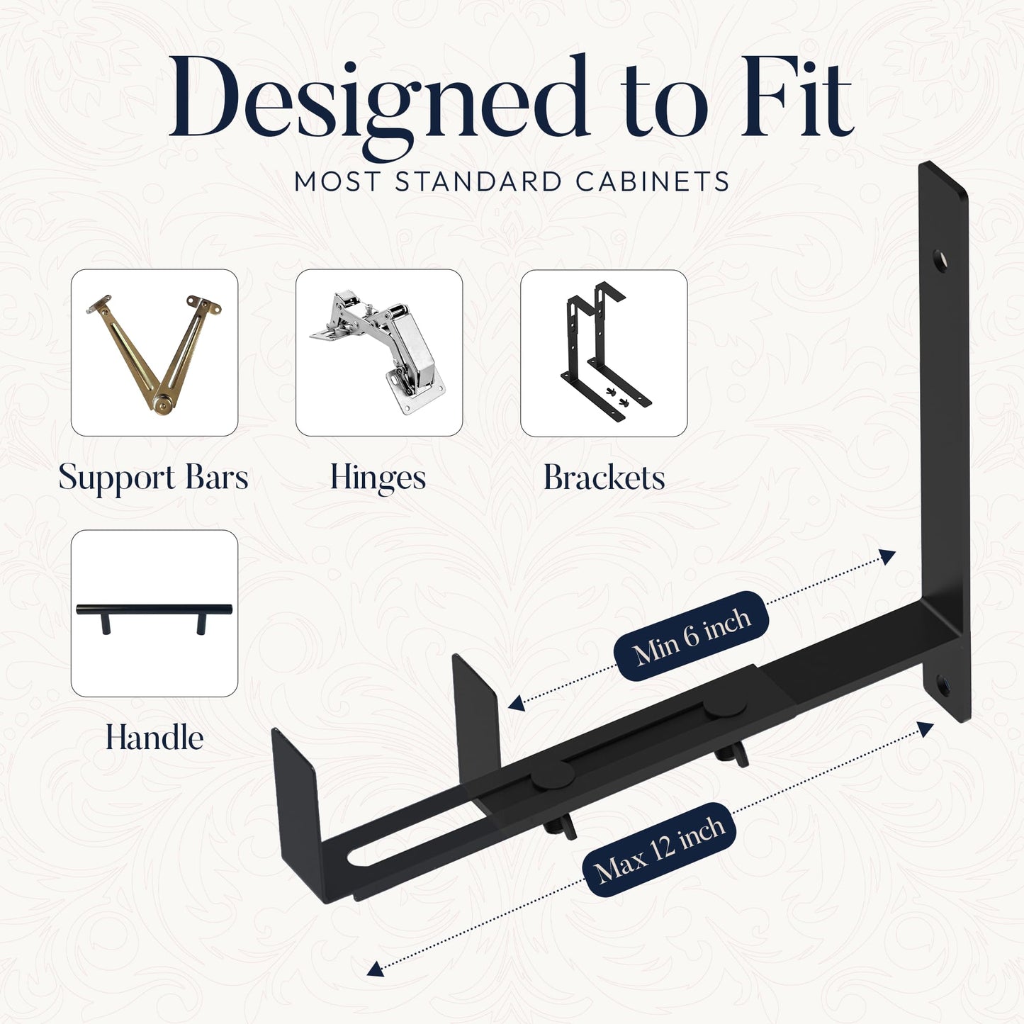 BELVOIR HOME Tilt-Out Trash Can Cabinet or Tilt-Out Laundry Hamper Cabinet Conversion Kit – Hidden Storage for Kitchen Garbage Up to 50 Pound Bin, Easy DIY Install, Universal Width Fit