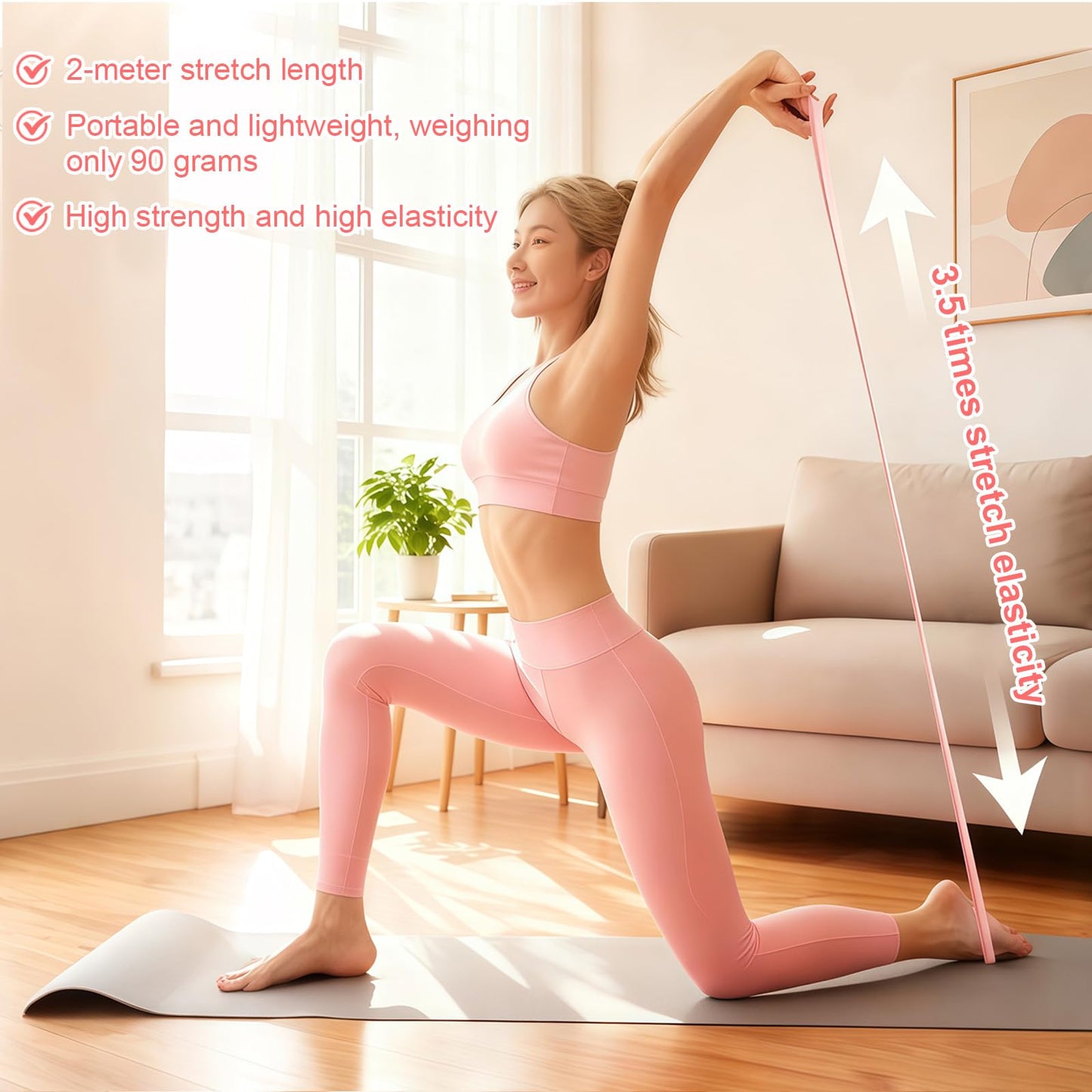8 Resistance Band for Women, 2 Pcs Exercise Bands Resistance Bands with Handles, Portable 8 Shaped Exercise Band Stretch Bands for Strength Training Yoga Pilates