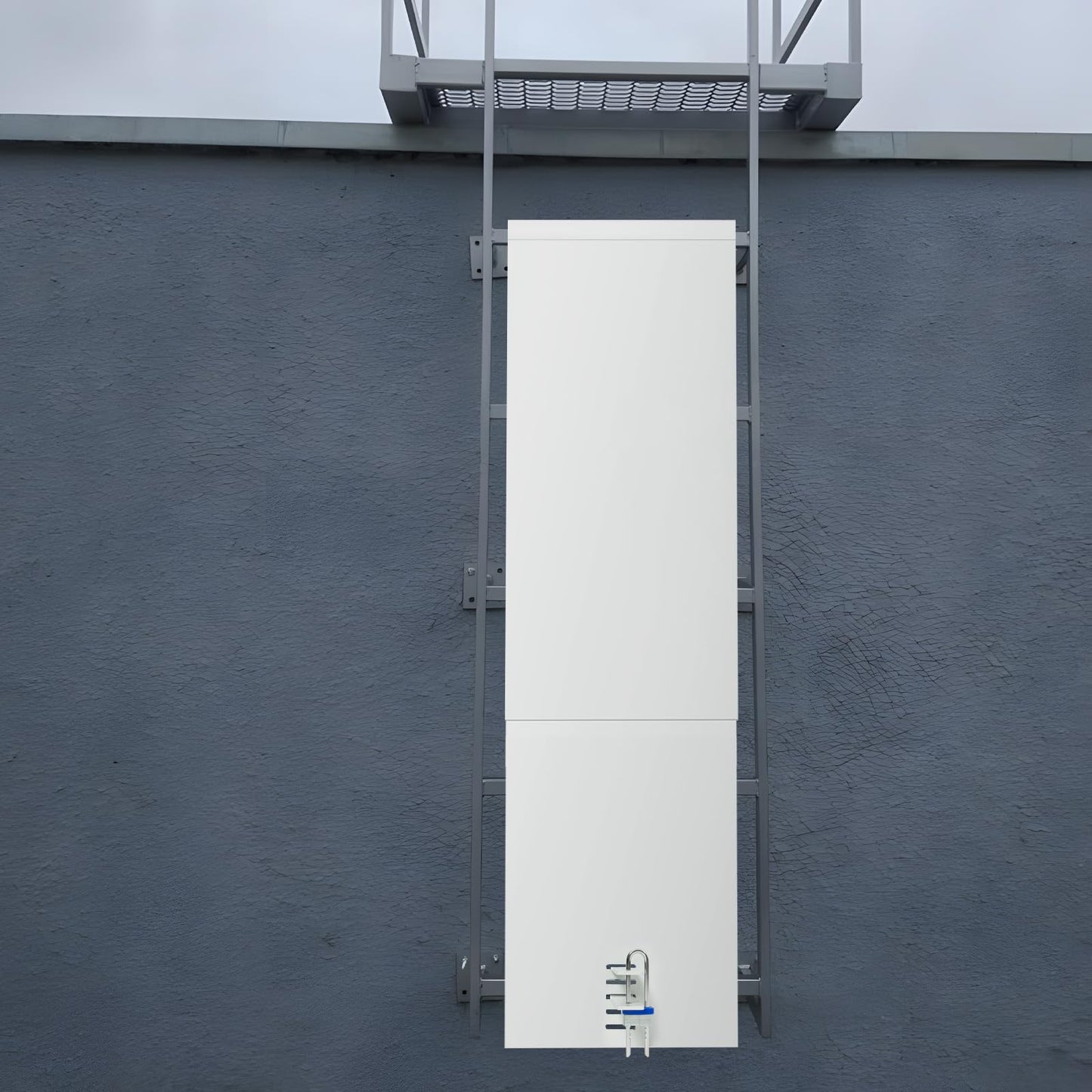 HomiShare Fixed Ladder Safety Guard, Tool-Free Install for 16"-19.25" Rungs, Anti-Theft & Weatherproof with Padlock