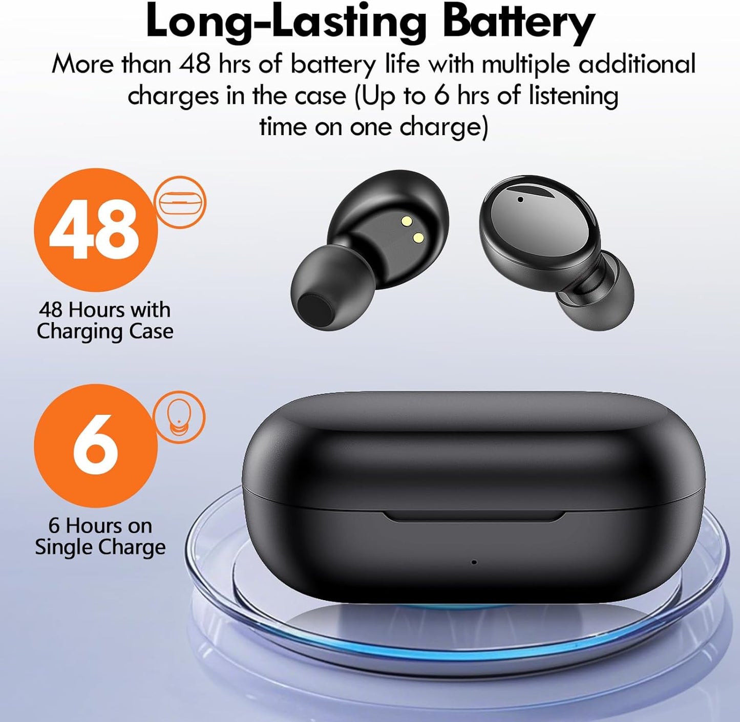 5.4 48H Lanteso True Wireless Bluetooth Earbuds, Playtime, Light Weight in Ear Headphones with Built in Mic, Premium