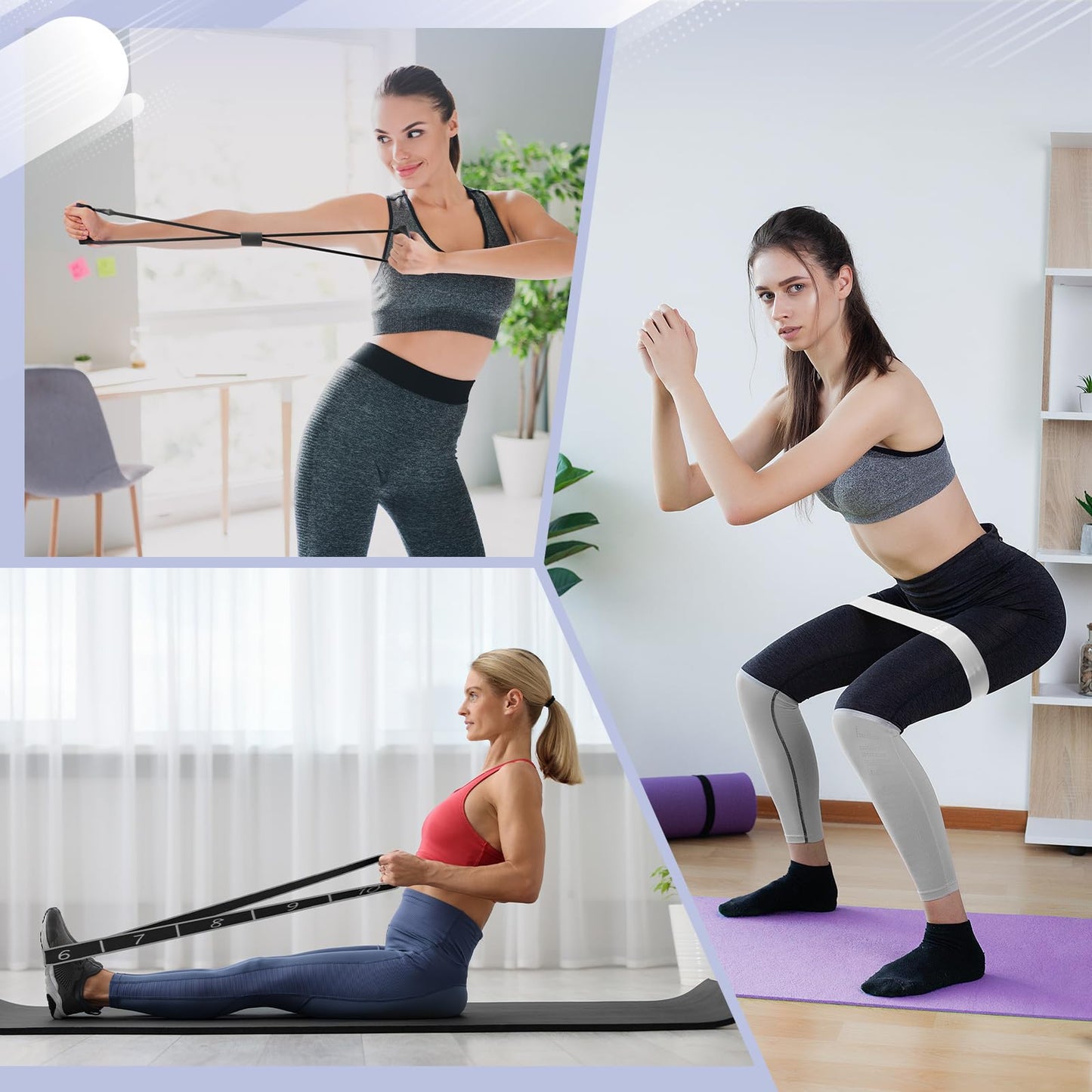 24 Pcs Home Pilates Essentials Kit for Women, Pilates Equipment Ring and Ball Set with Stretching Strap, Water Bottle, Magic Circle, Yoga Ring, Gym Bag, Resistance Band, Anti Slip Socks(Black)