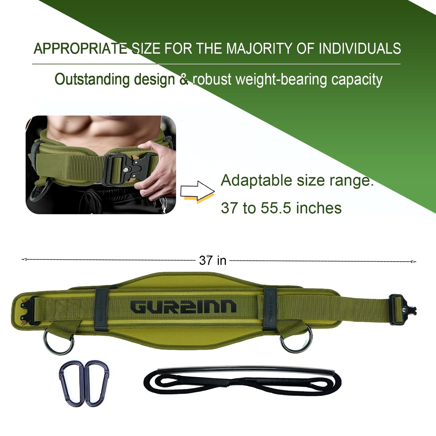 Weight Lifting Belt with Quick Lock & 39.37" Dip Rope | 2-in-1 Dip Belt for Squat, Pull Up, Deadlift | Heavy Duty 400 LBS Gym Belt for Men & Women