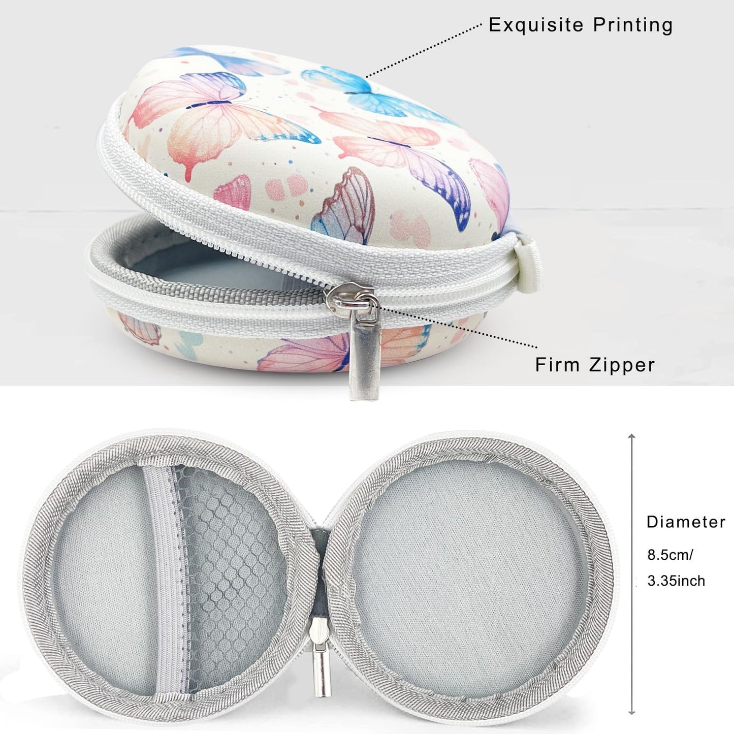 KOUJAON 4/3/FE Earbud Case Headphone Organizer Ear Bud Case Portable EVA Carrying Box Storage Bag with Carabiner