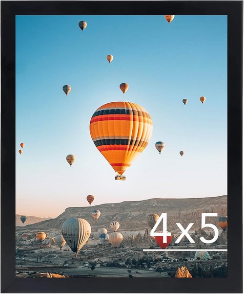 JCJMY 4x5 Black Picture Frame - Versatile Wall Hanging or Tabletop Display with Shatter-Resistant Plexiglass