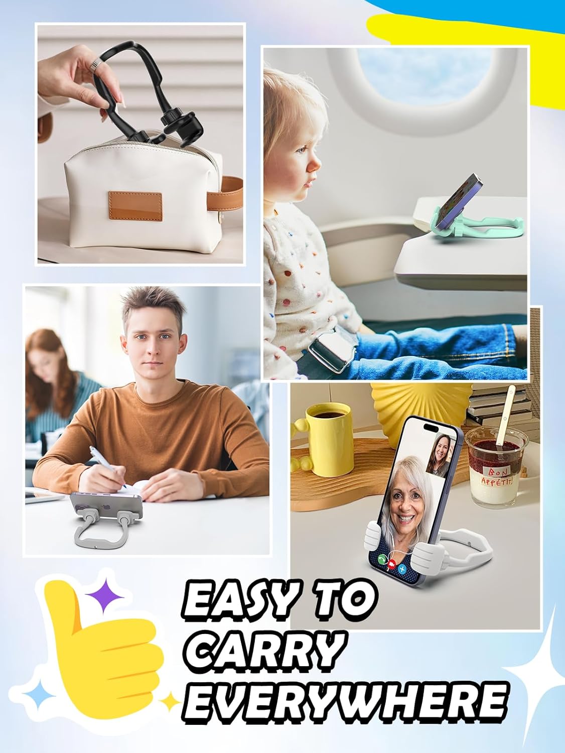 CALDEVER 8) Stocking Stuffers for Men Women Teens Kids Gifts for Men Christmas: Thumbs Up Lazy Phone Stand Holder Funny